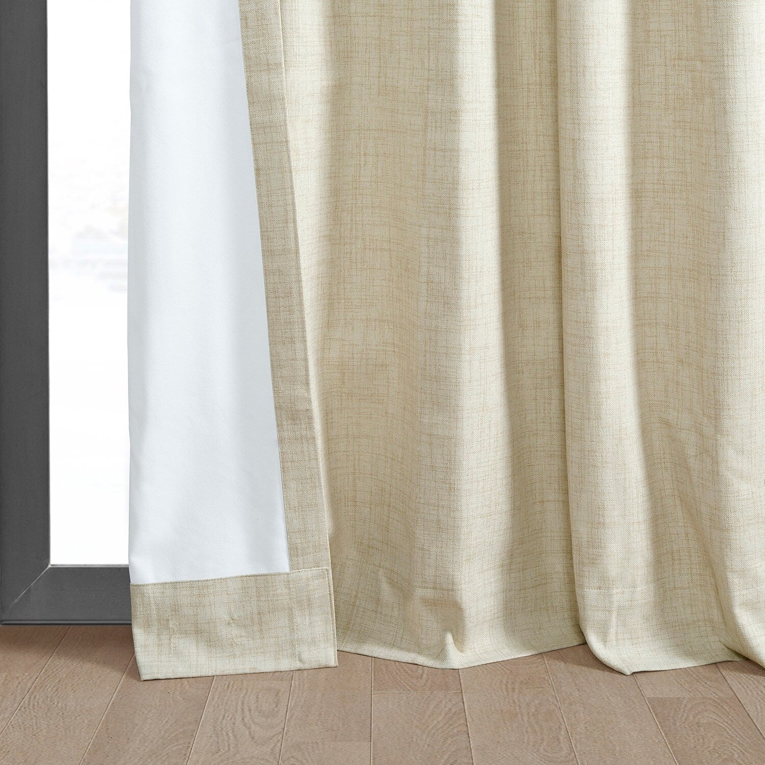 Exclusive Fabrics Vintage Thermal Cross Linen Weave Blackout Curtains (1 Panel)