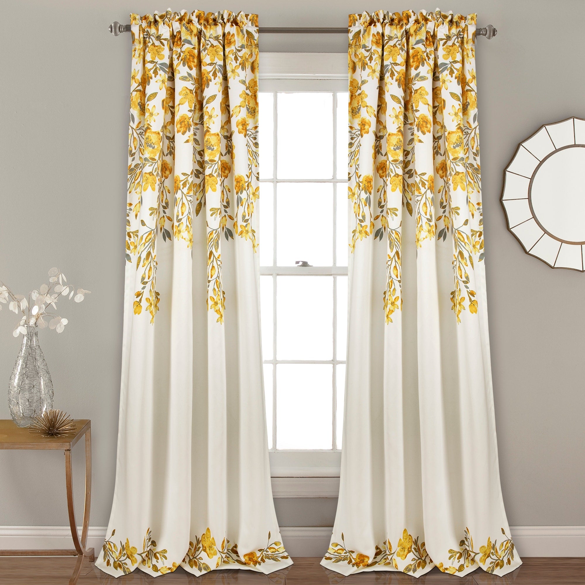 Porch & Den Elcaro Floral Room Darkening Curtain Panel Pair