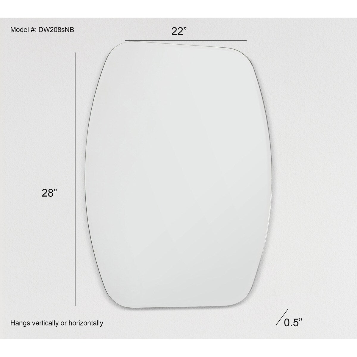 Sydney Mini 22 in. W x 28 in. H Oval Polished Frameless Bathroom Vanity Mirror - 22 x 28