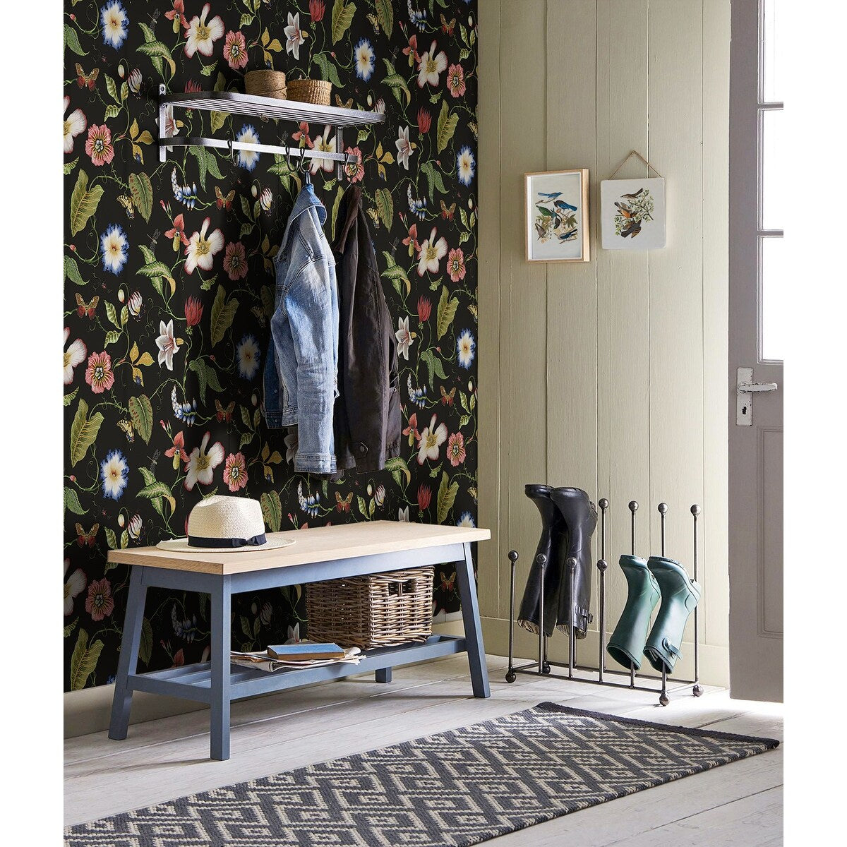 NextWall Summer Garden Floral Peel and Stick Wallpaper