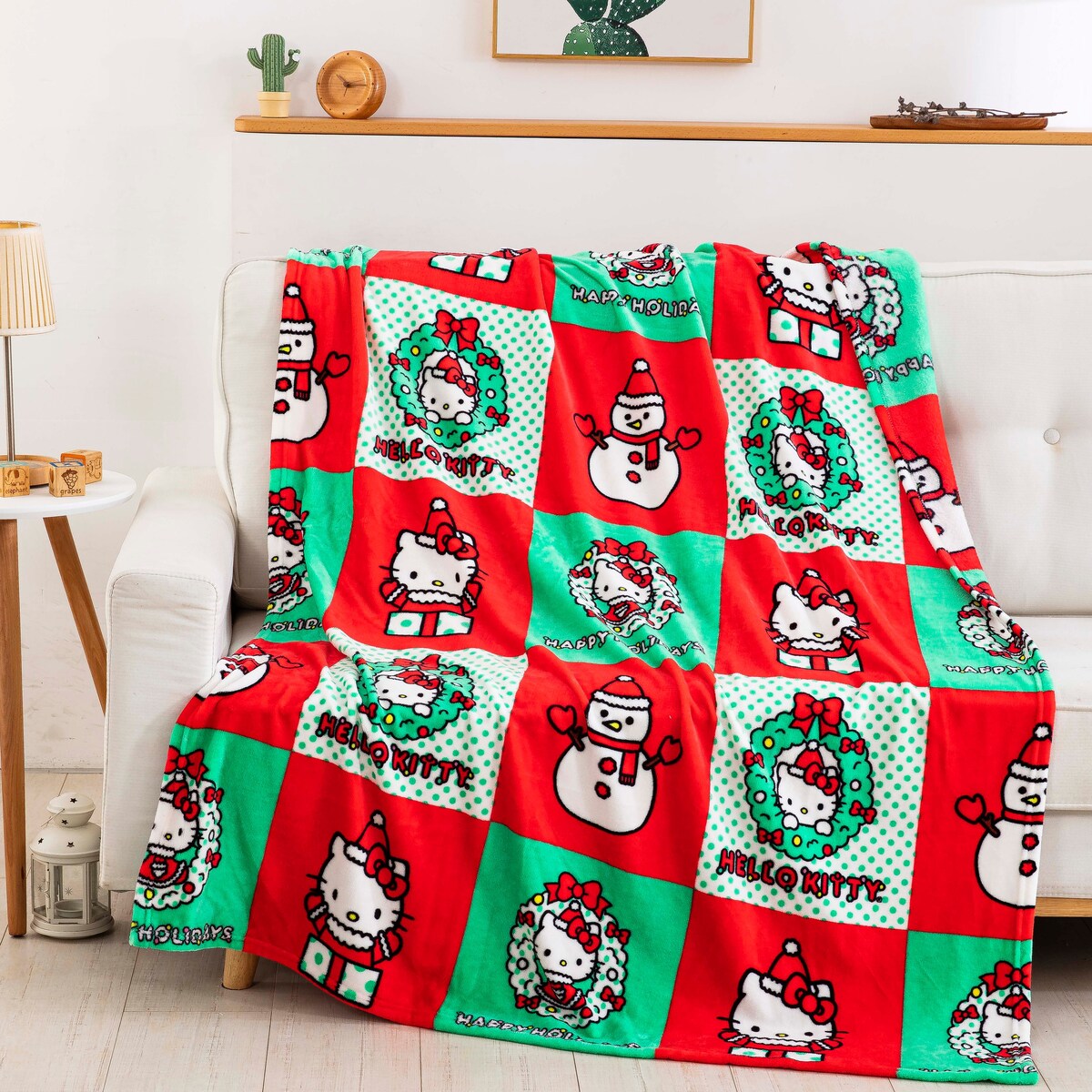 Sanrio Hello Kitty Holiday Hugs Silk Touch Throw Blanket