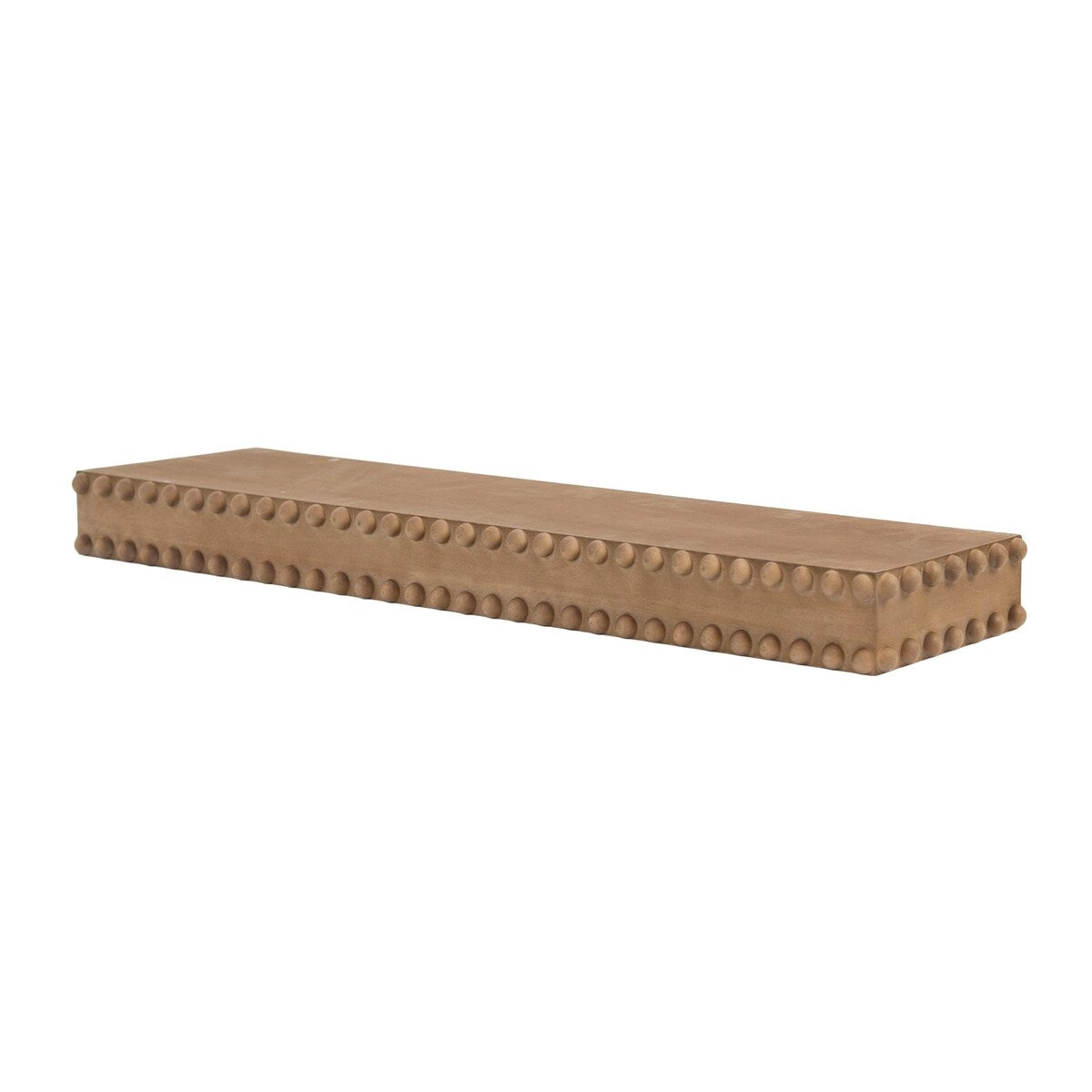 American Art Decor Large Beaded Wood Floating Wall Shelf - Natural - 37 L x 3 H x 9.5 D