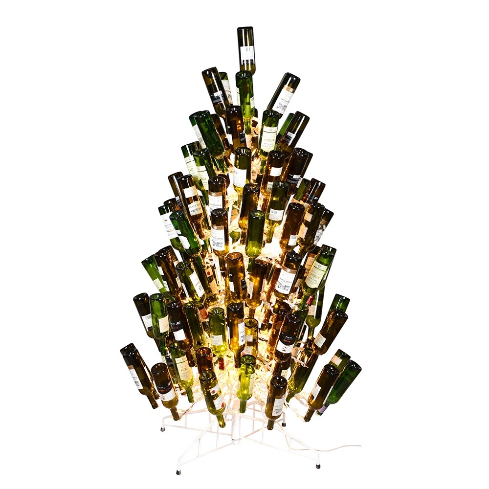 Vickerman 6.5' x 46 Artificial White Wine Bottle DuraL 600CL. Holds 121 bottles.