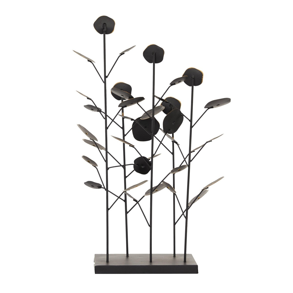 Metal Leaf Decorative Sculpture - Black - Roche River Decor