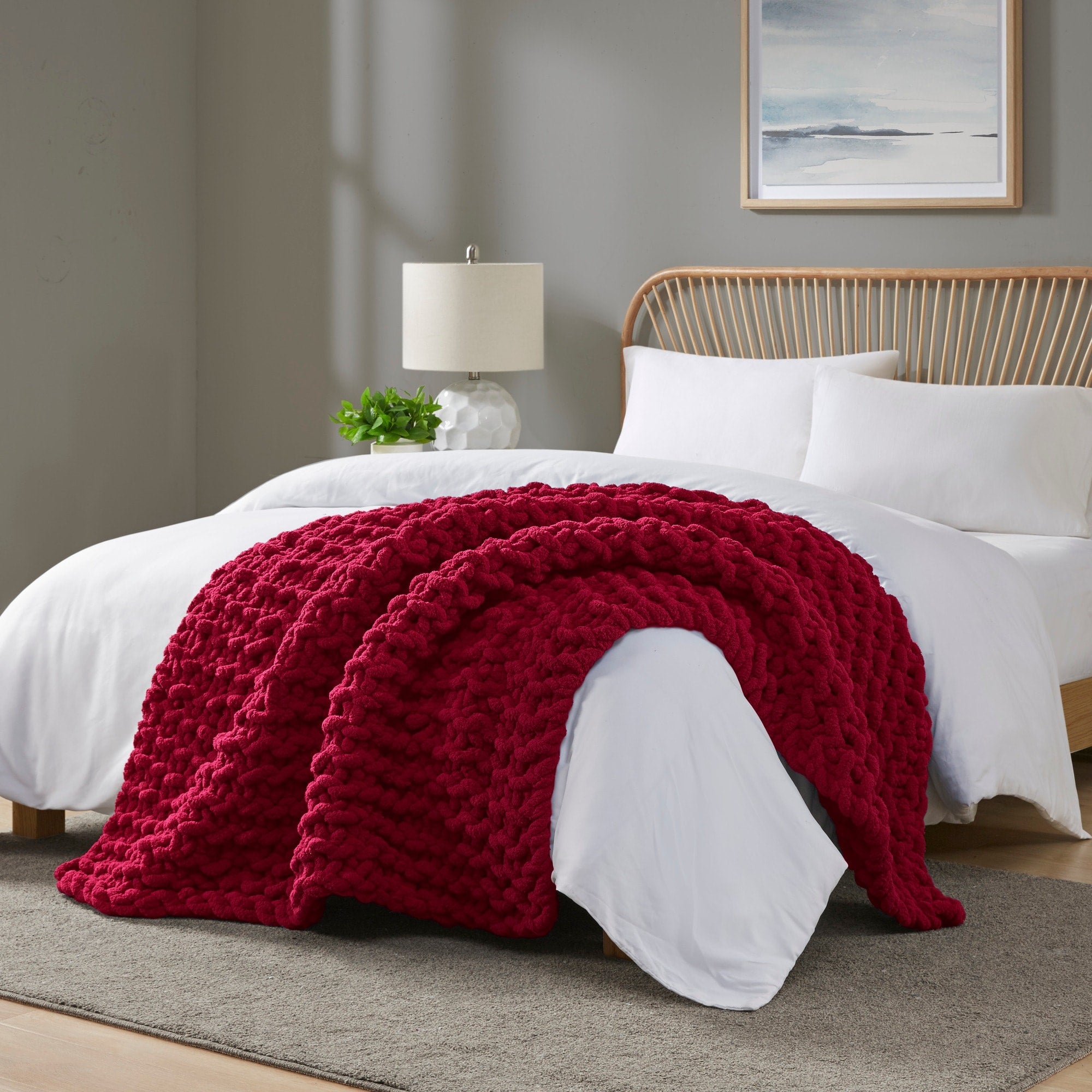 Madison Park Chenille Chunky Knit Throw 50x60