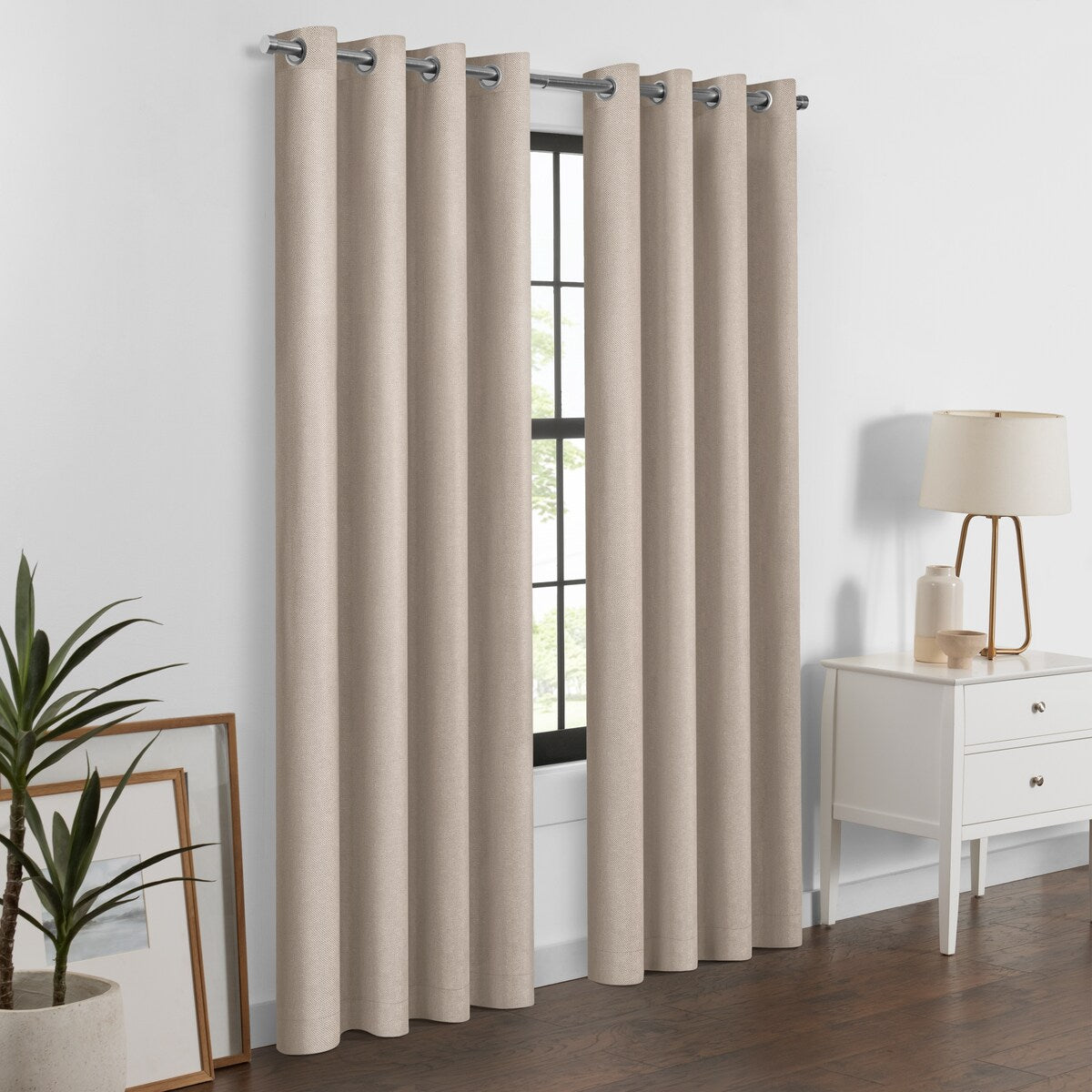 Eclipse Blackout Curtains, Larissa Solid Grommet Curtains