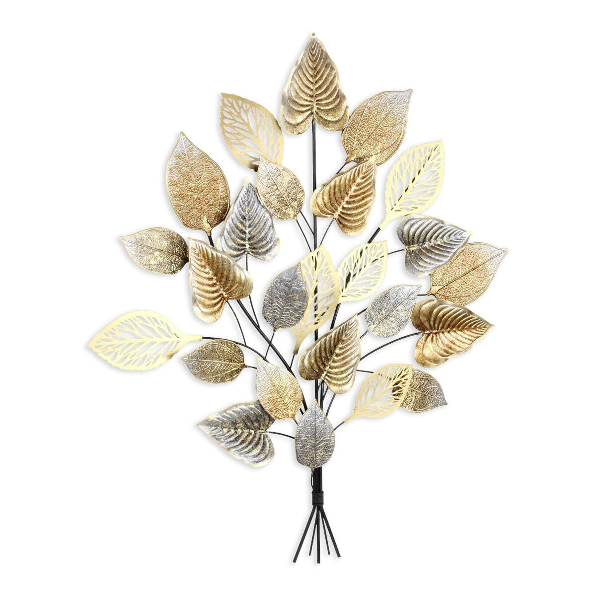 Doria Multicolor Metal Rustic Fall Themed Leaf Bouquet Decor