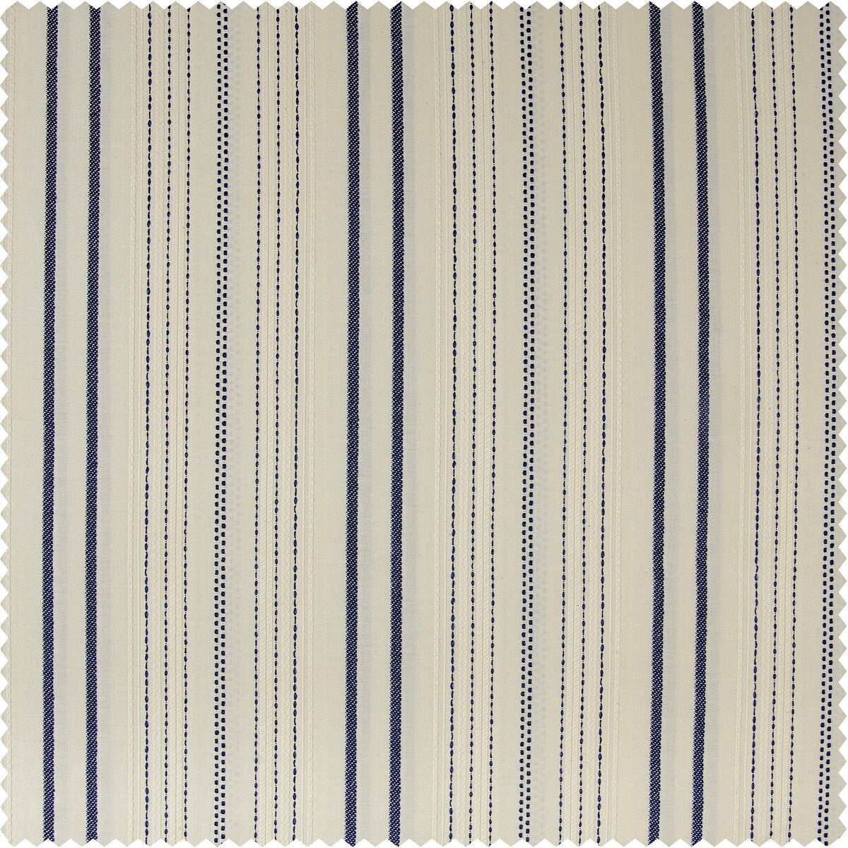 Exclusive Fabrics Striped Blue Linear Cotton Light Filtering Curtains For Bedroom & Living Room Curtains Pair (2 Panels)