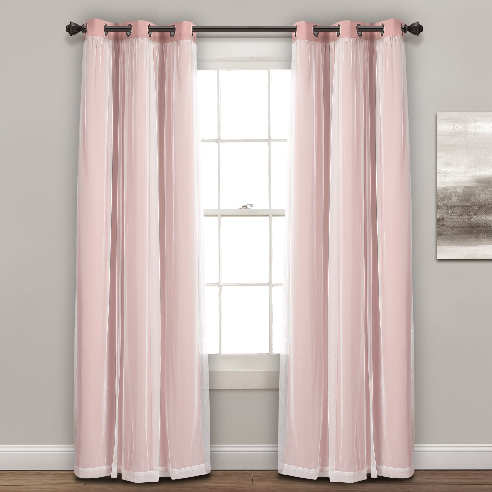 Lush Decor Grommet Sheer Panel Pair with Insulated Blackout Lining