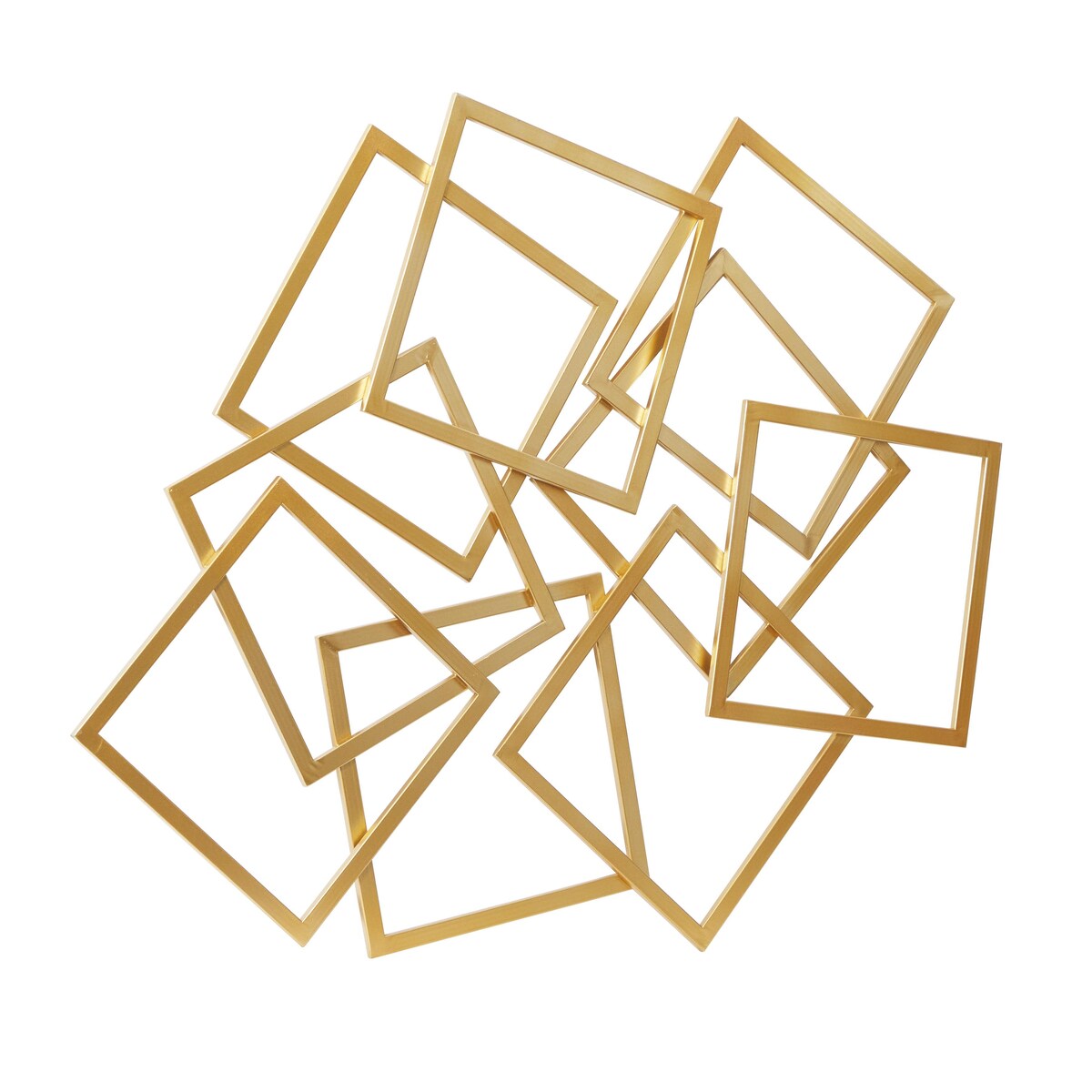 Metal Geometric Overlapping Square Home Wall Decor - Gold - CosmoLiving by Cosmopolitan