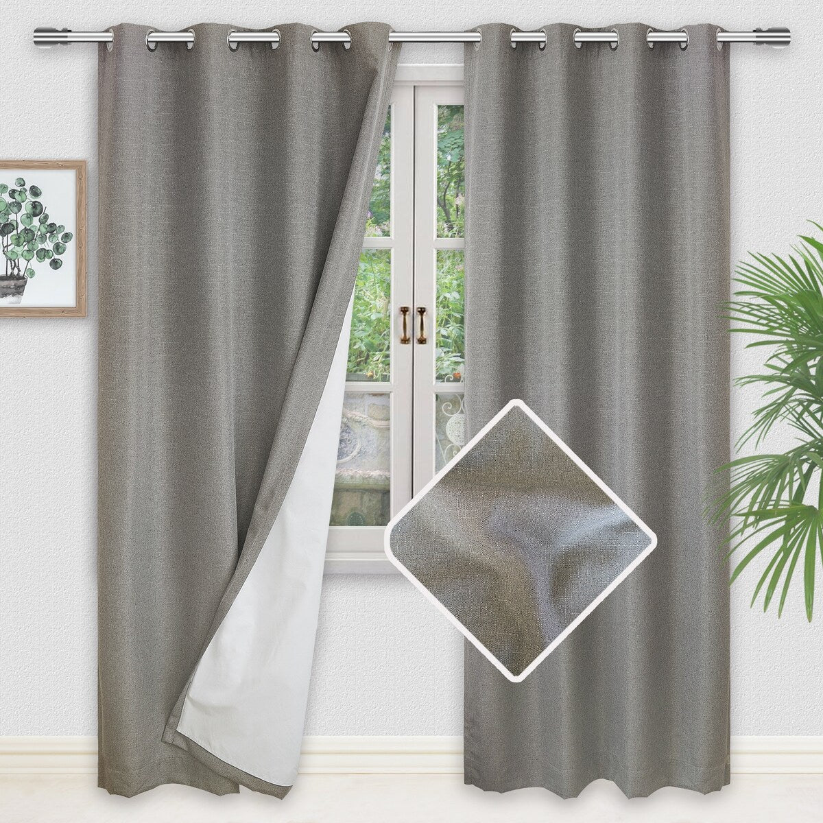 Elle 100% Blackout Grommet Curtains, 2 Panels