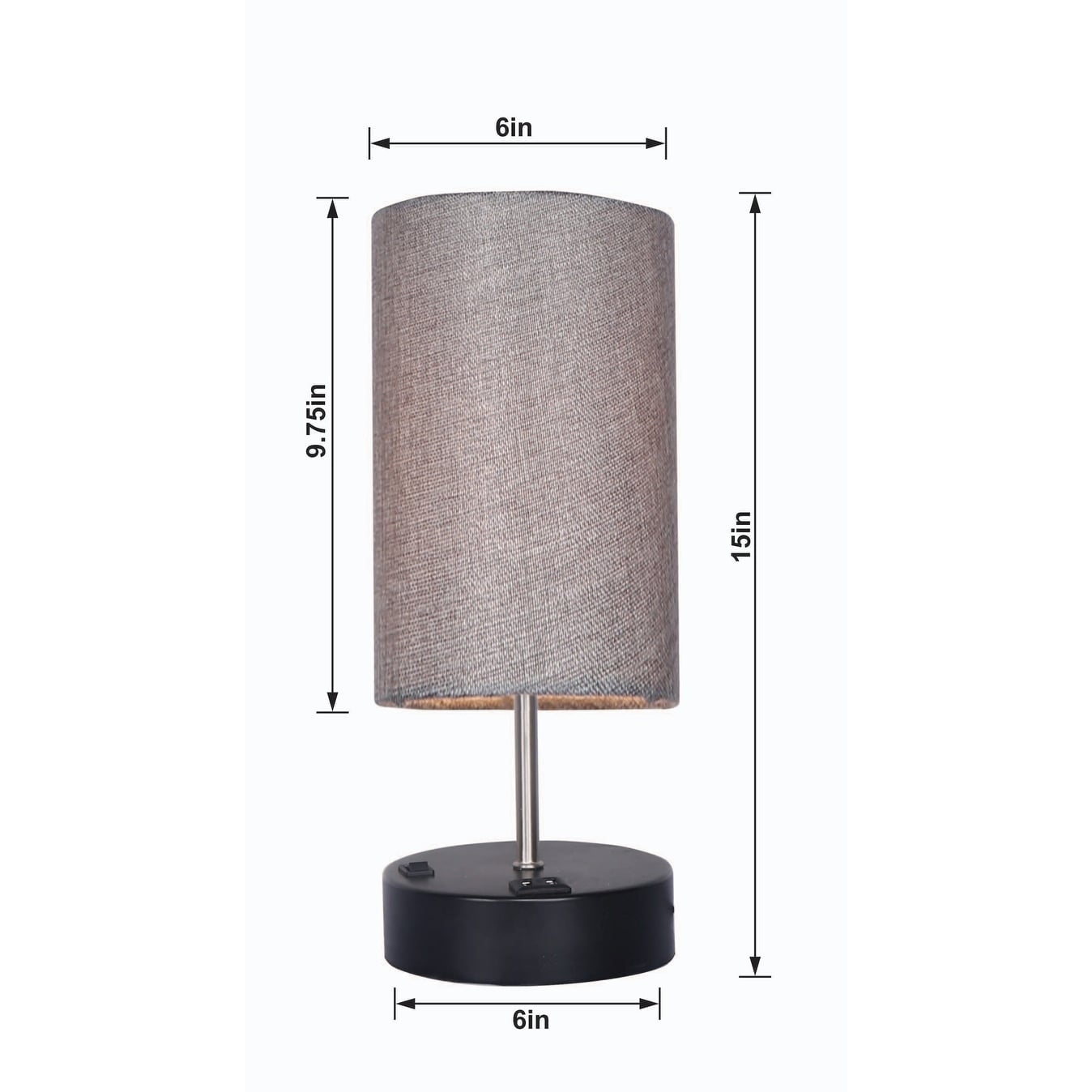 Lennox Metal Table Lamps with USB - Set of 2