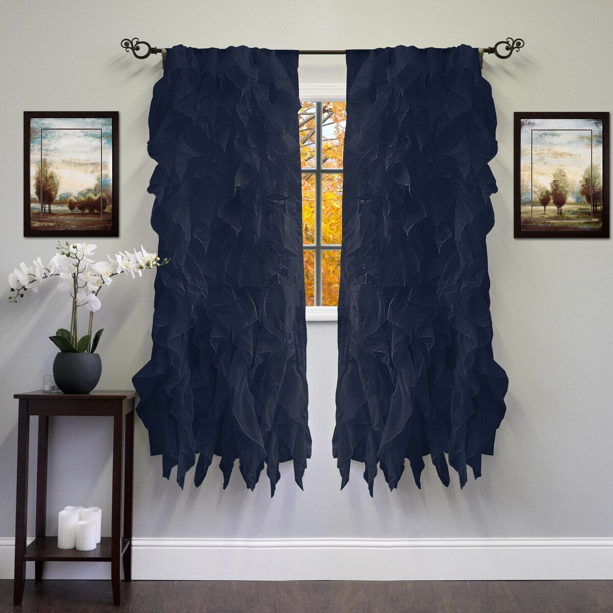 Chic Sheer Voile Vertical Ruffled Window Curtain