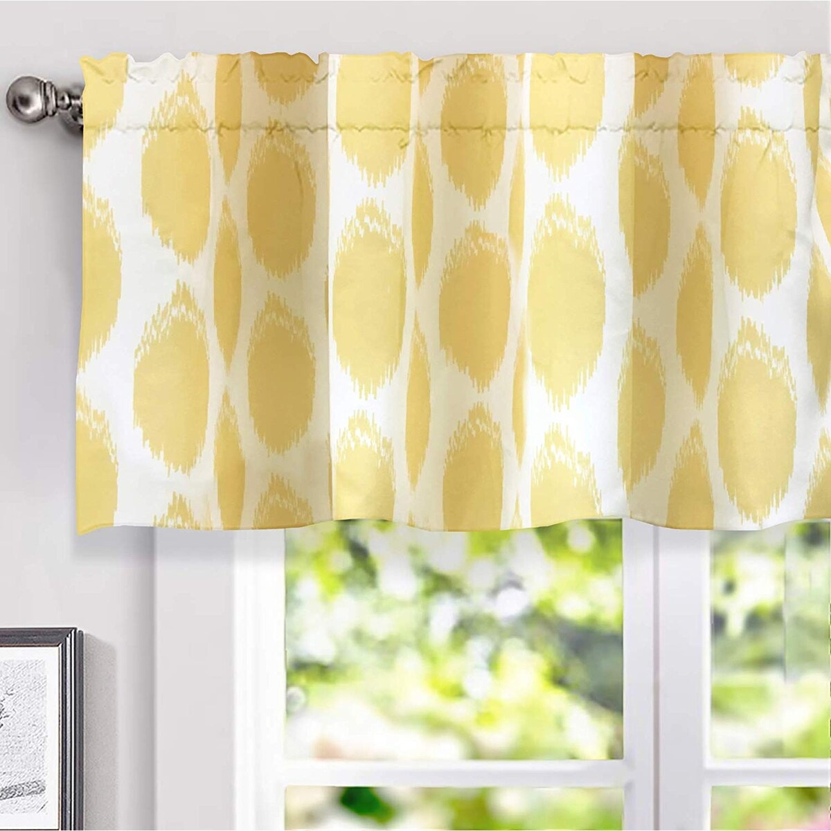 DriftAway Allen Circle Ikat Polka Dot Window Valance