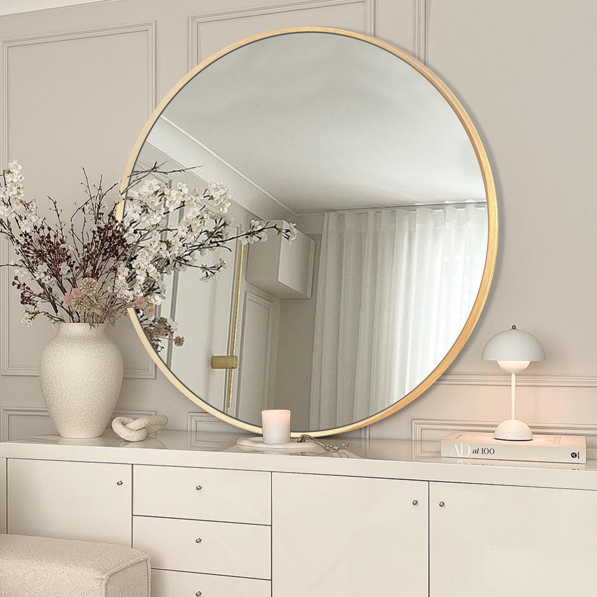 Modern Bathroom Wall Mounted Round Vanity Mirror