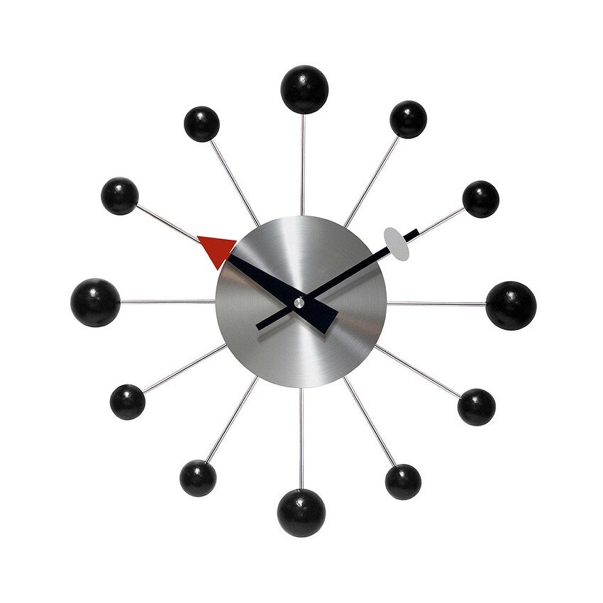 Orb Spoke 15 inch Mid-Century Modern Ball Wall Clock - 15 Inch