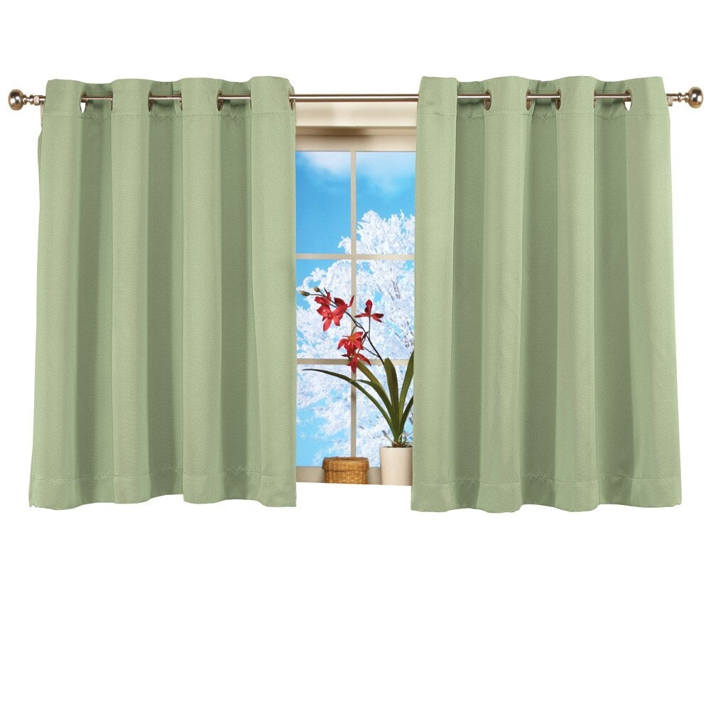 Short Blackout Window Curtain Panel with Easy Open-Close