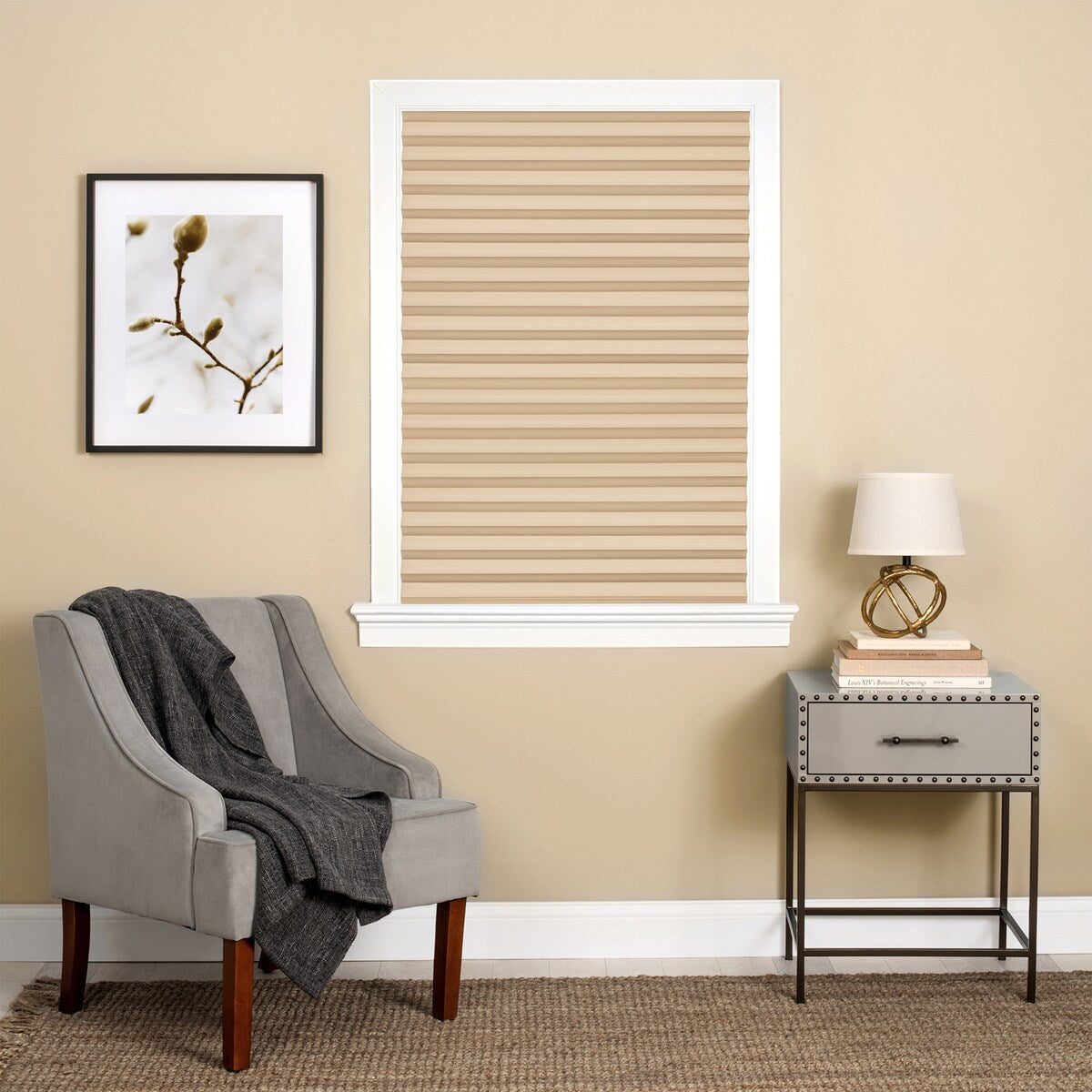 Cordless 1-2-3 Vinyl Room Darkening Pleated Window Shade