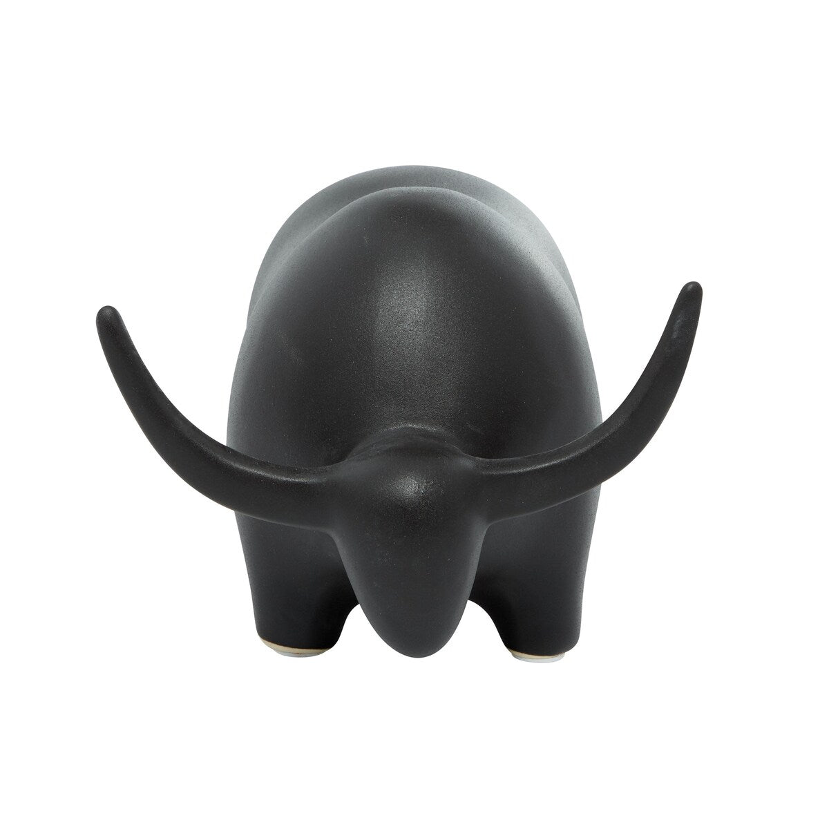 Ceramic Bull Decorative Sculpture - Black - The Novogratz