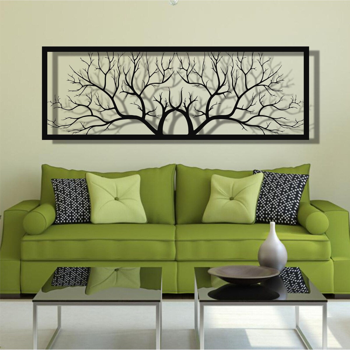 Tree Branch Metal Wall Decor for Home and Outside - Wall-Mounted Geometric Wall Art Decor