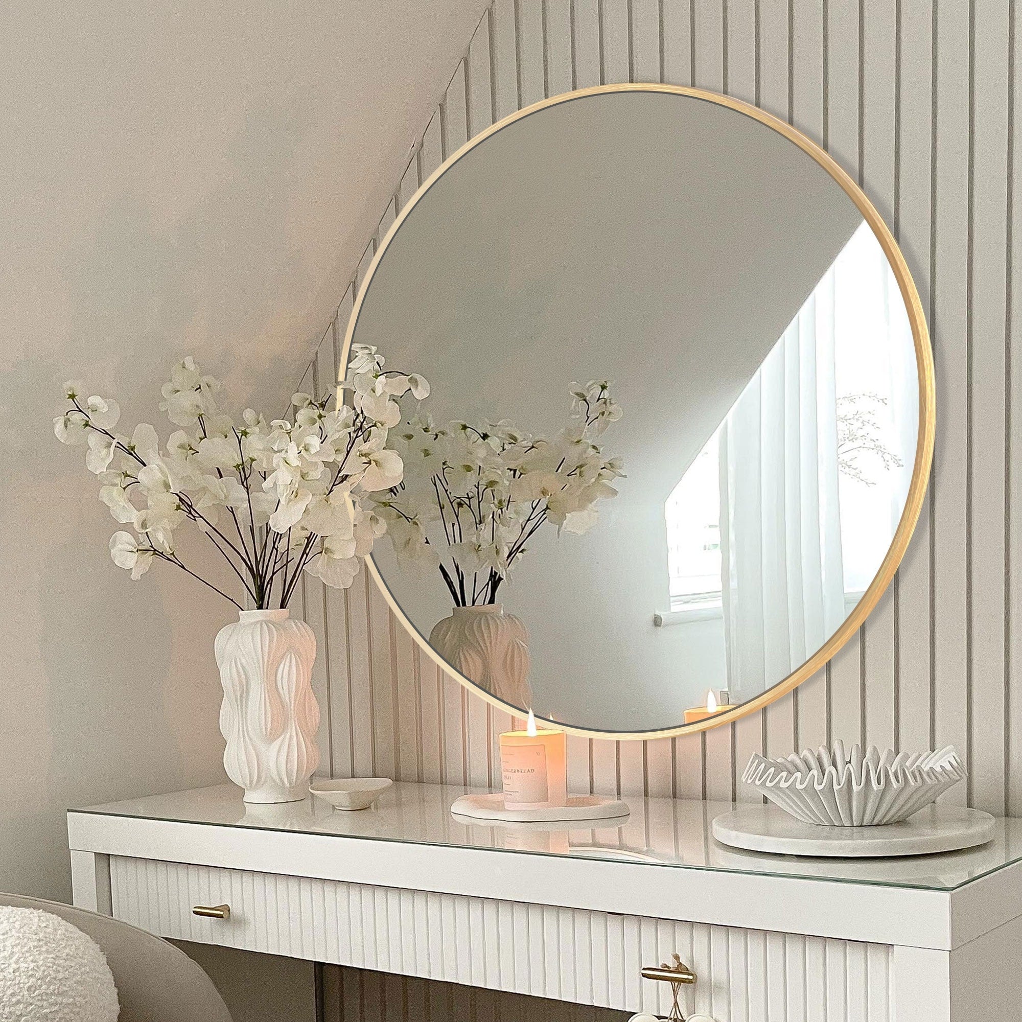 Modern Bathroom Wall Mounted Round Vanity Mirror