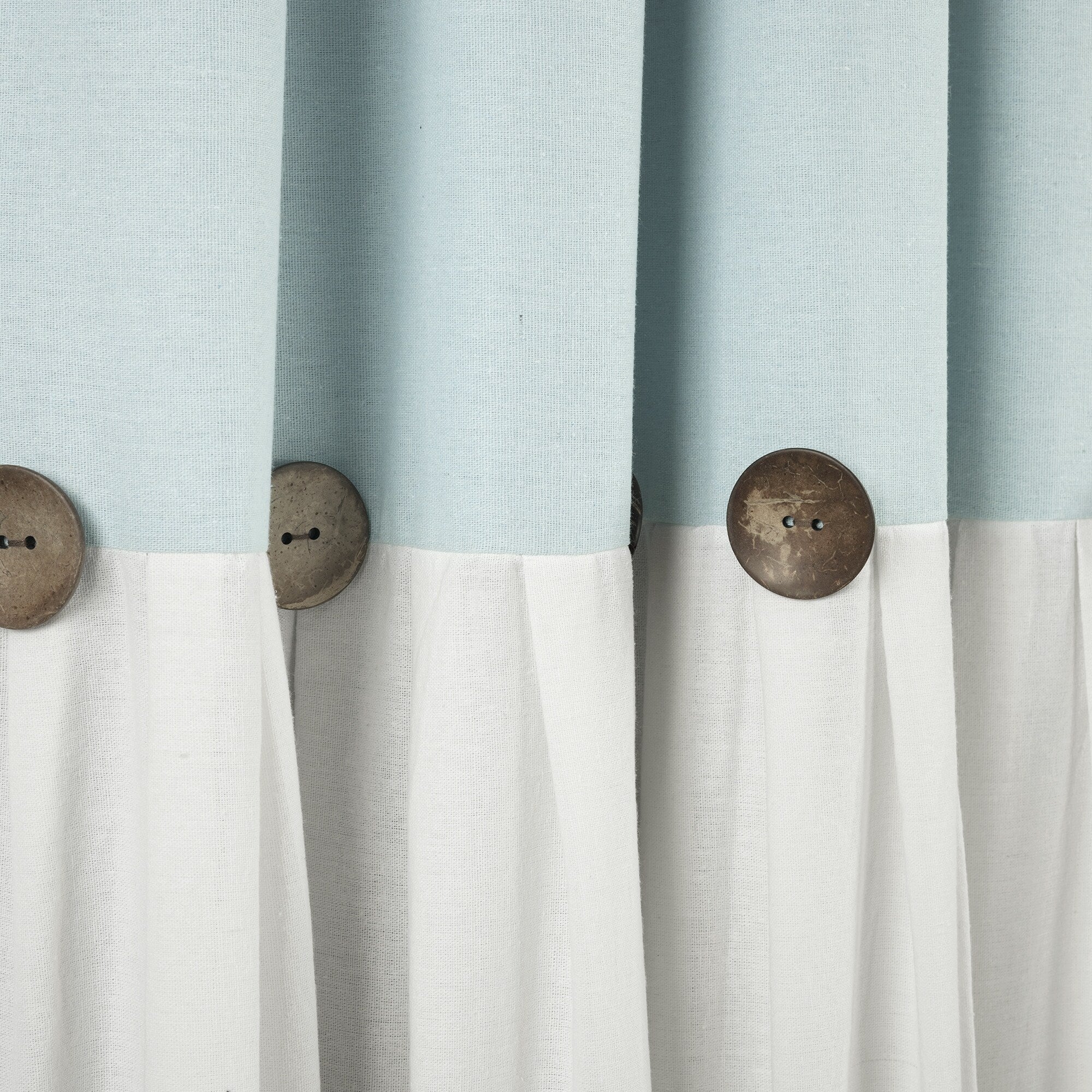 Lush Decor Linen Button 100 Percent Lined Blackout Window Curtain Panel Single