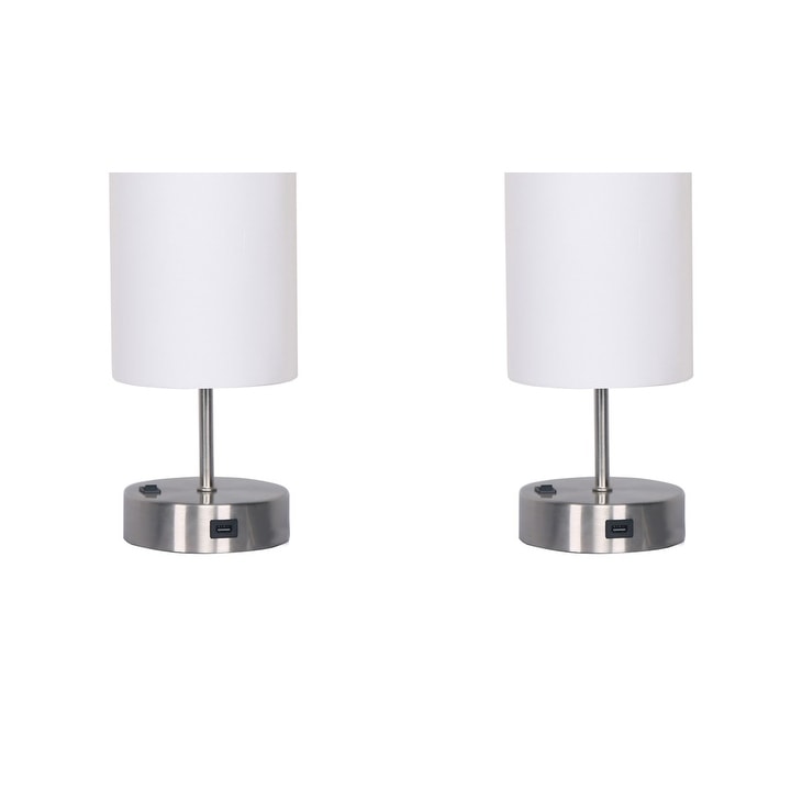 Lennox Metal Table Lamps with USB - Set of 2