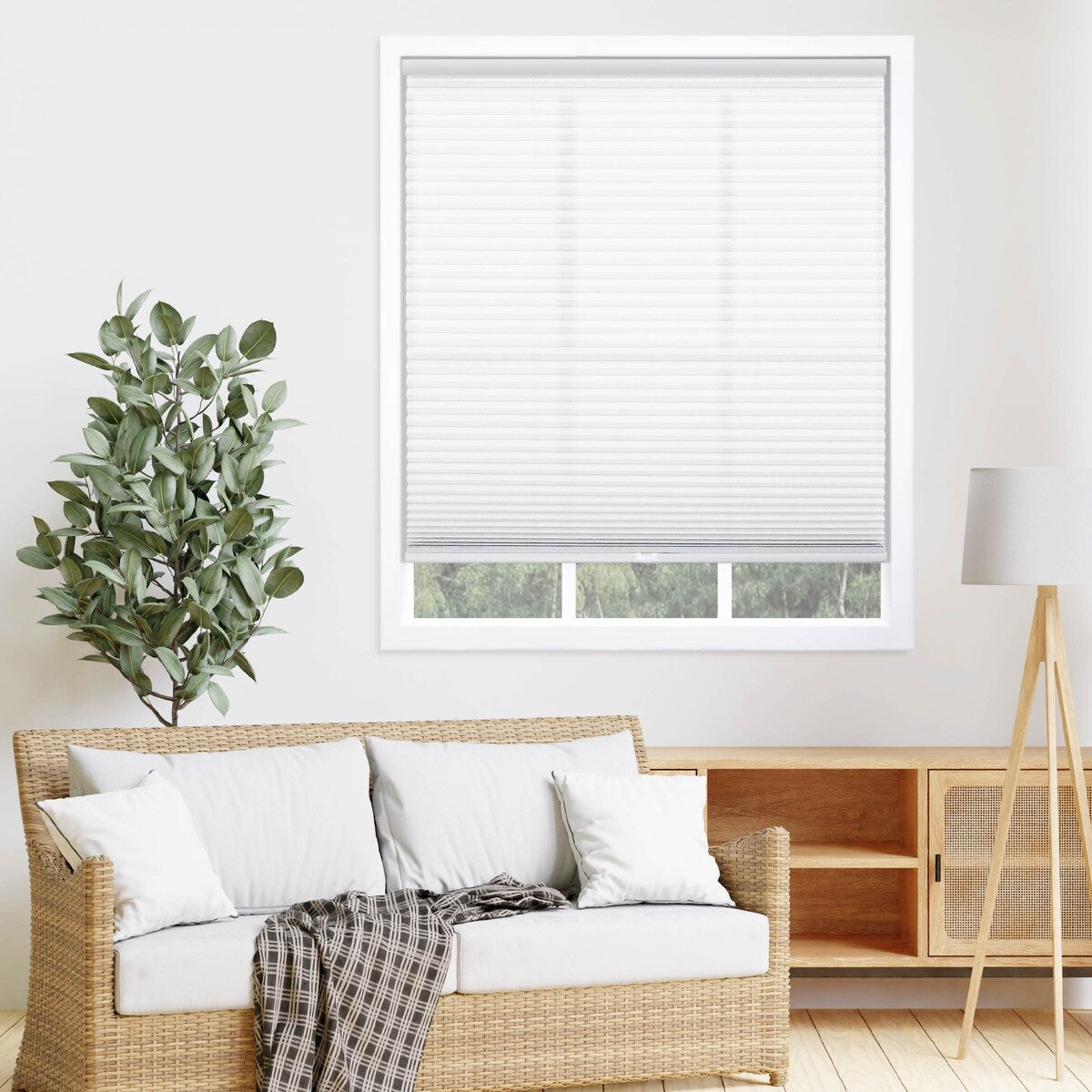 Regal Estate 64-inch White Light-filtering Cordless Cellular Shade