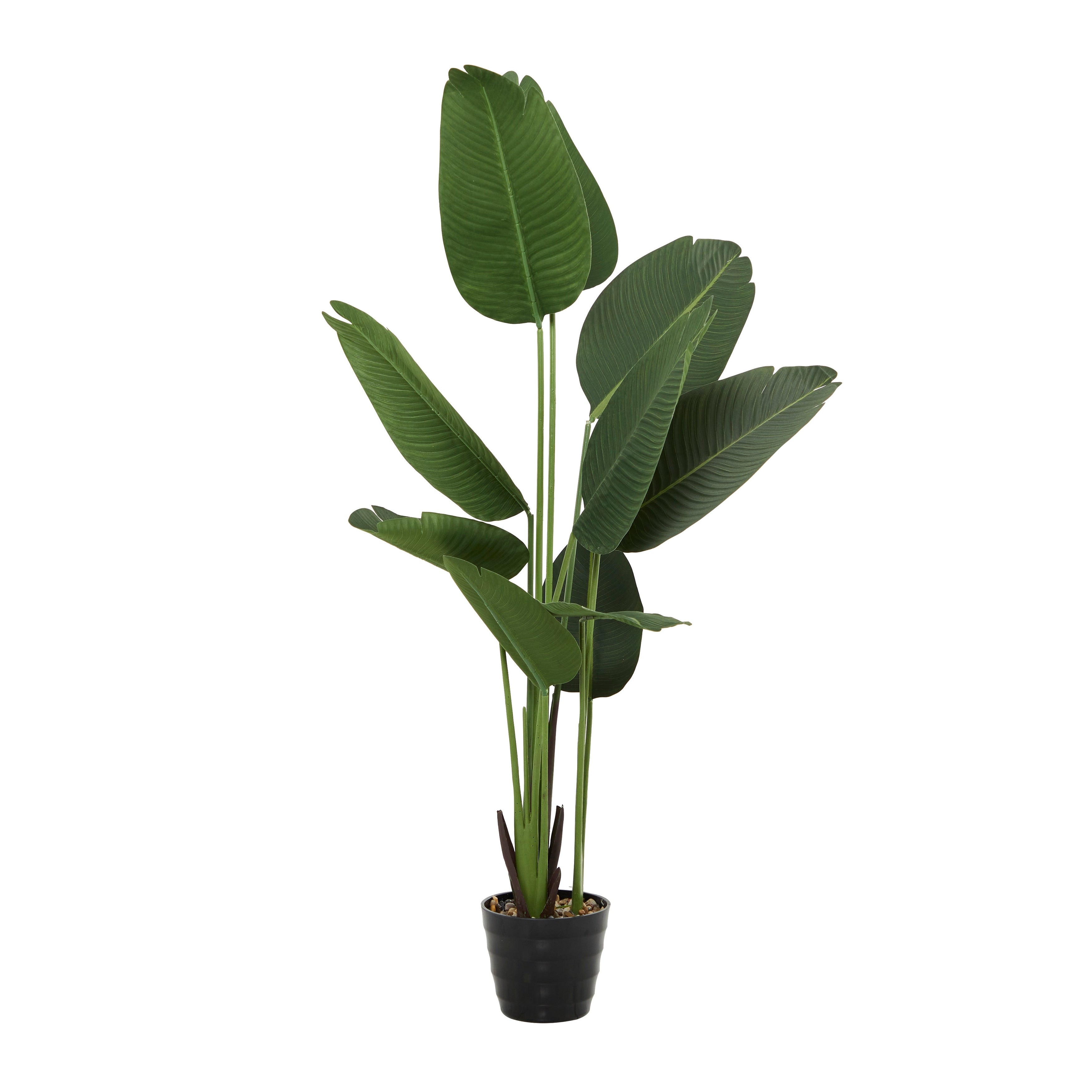 Traditional Green Tropical Faux Foliage Decorative Potted Tree