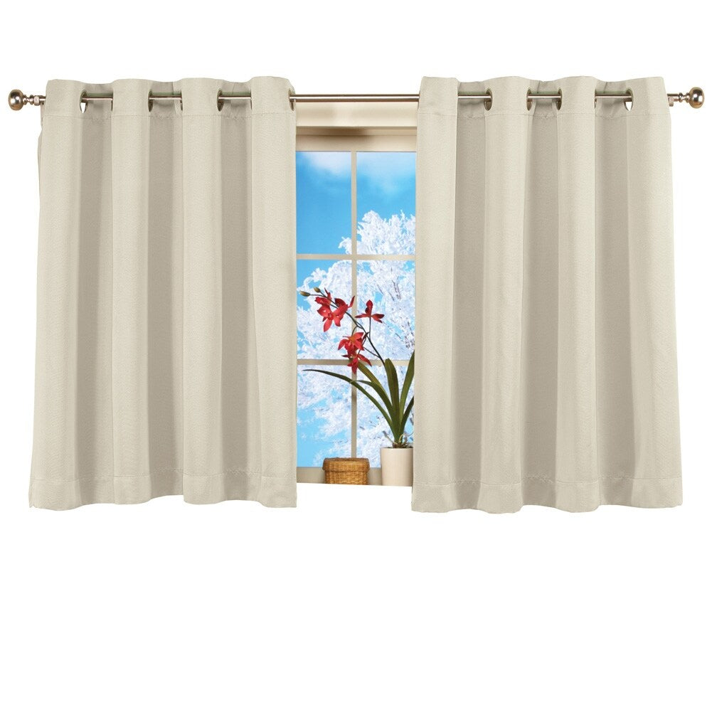 Short Blackout Window Curtain Panel with Easy Open-Close