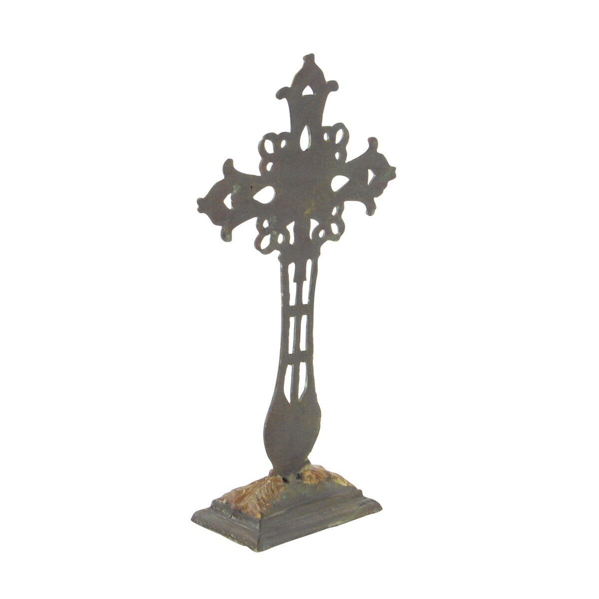 Metal Biblical Cross Decorative Sculpture - Copper - Roche River Decor