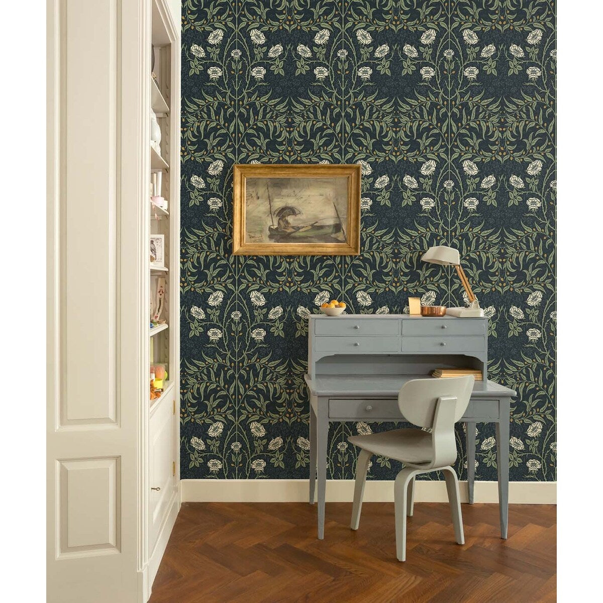 NextWall Stenciled Floral Peel and Stick Wallpaper