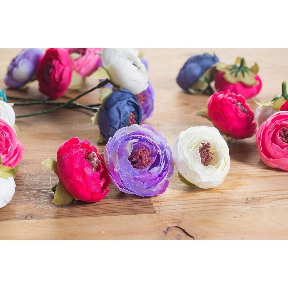 60-Pack Peony Flower Heads Artificial Flowers Wedding Decorations Mixed Colors