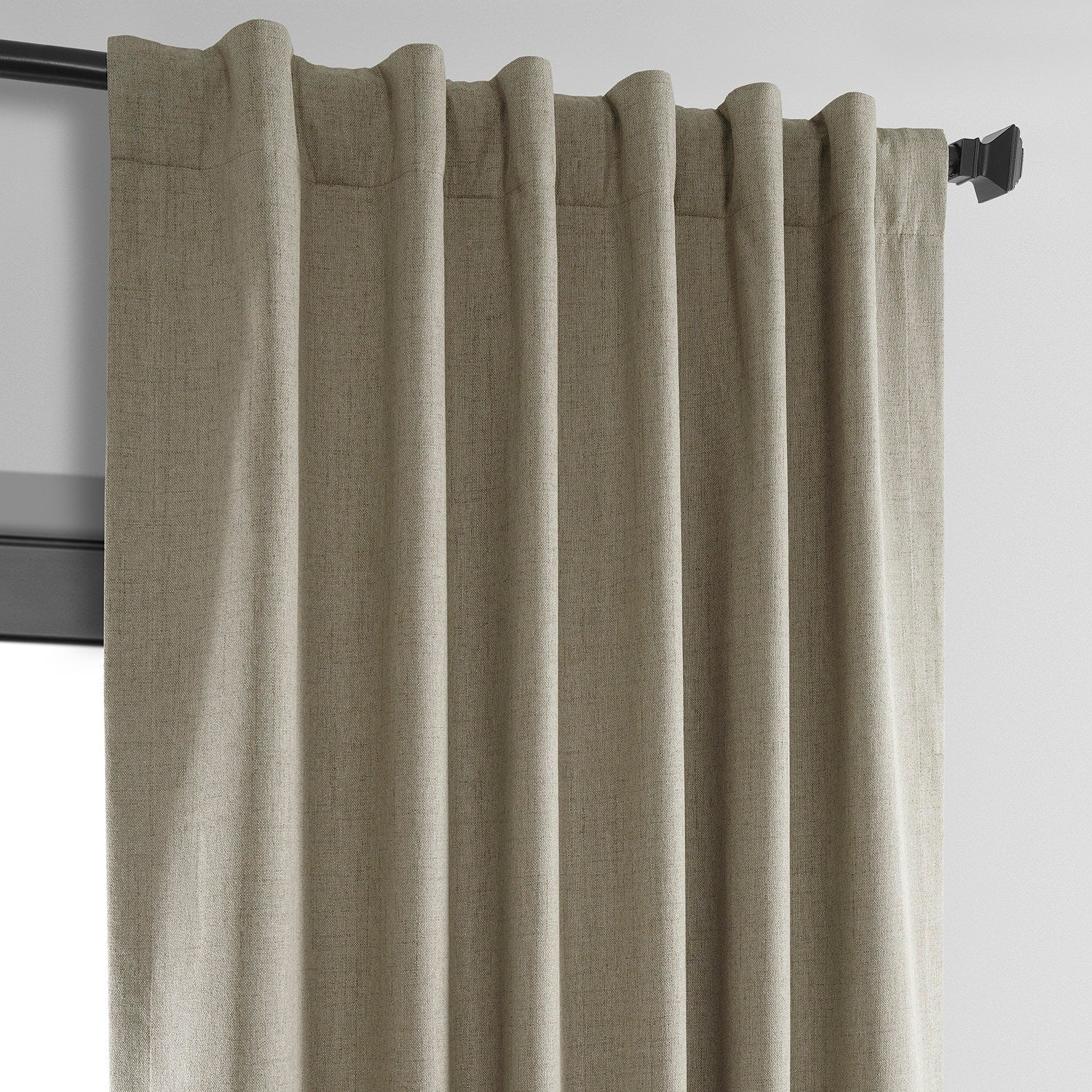 Exclusive Fabrics Vintage Thermal Cross Linen Weave Blackout Curtains (1 Panel)