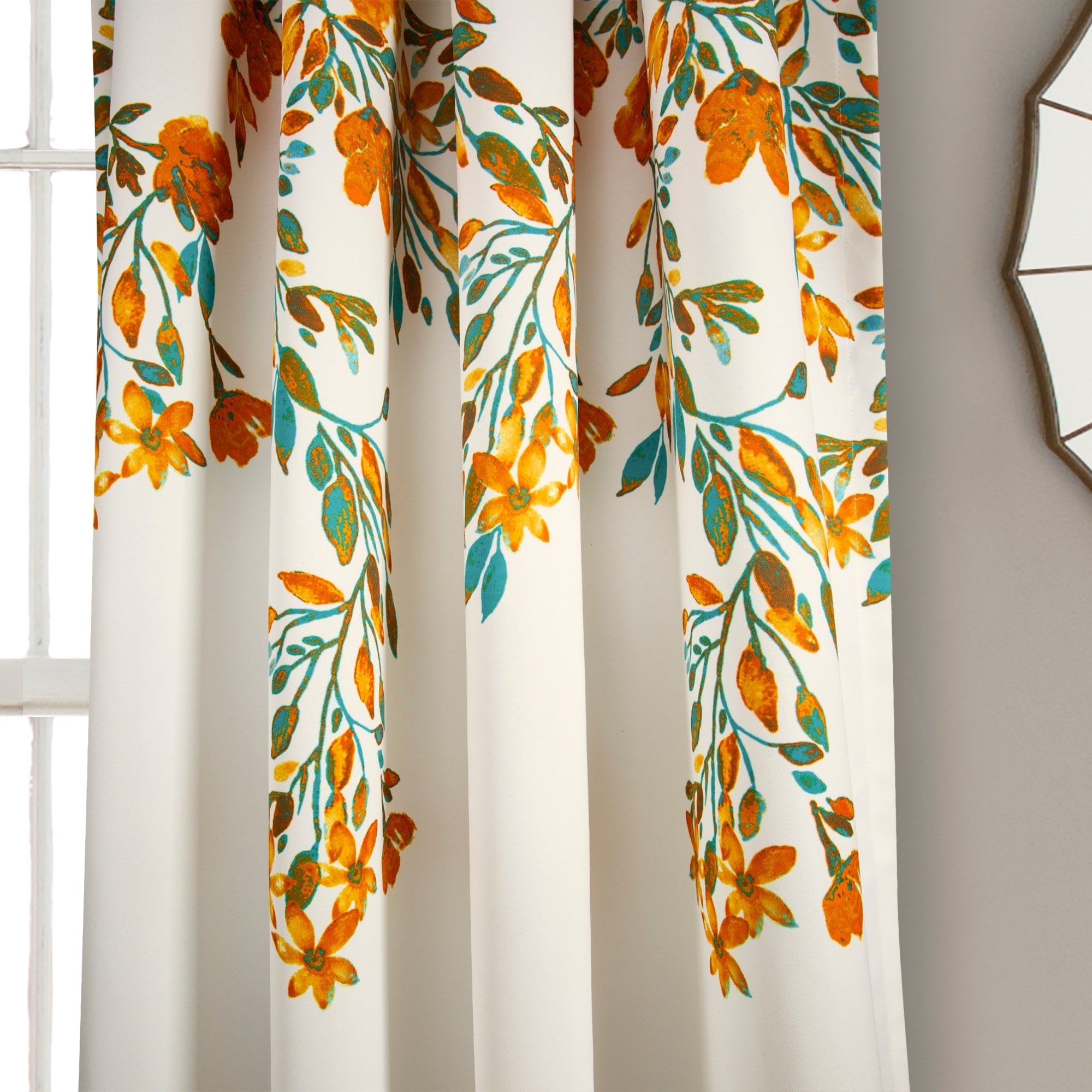 Porch & Den Elcaro Floral Room Darkening Curtain Panel Pair