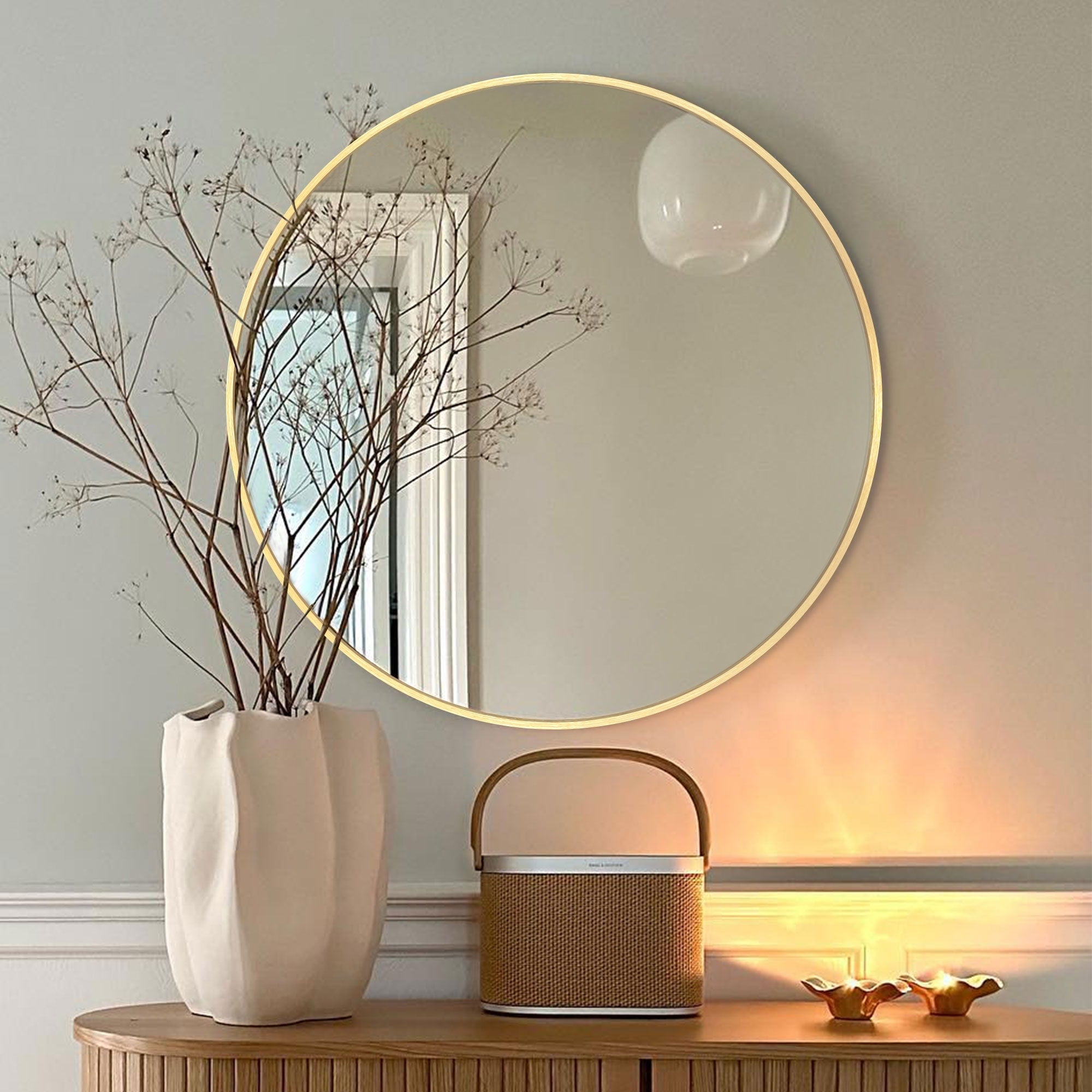 Modern Bathroom Wall Mounted Round Vanity Mirror