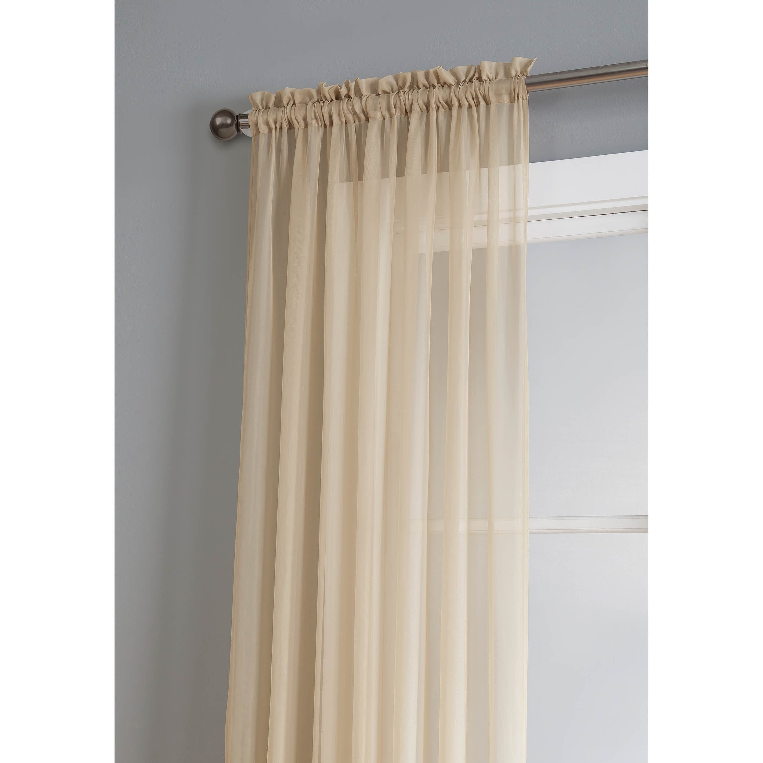 Window Elements Diamond Sheer Voile Extra Wide, 56 Inch Wide. Rod Pocket Curtain Panel