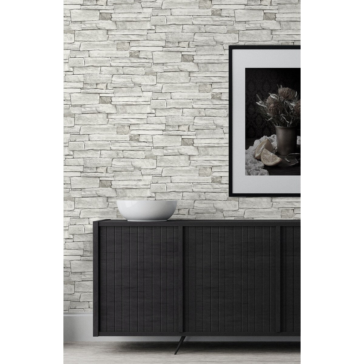 NextWall Stacked Stone Peel and Stick Wallpaper - 20.5 in. W x 18 ft. L