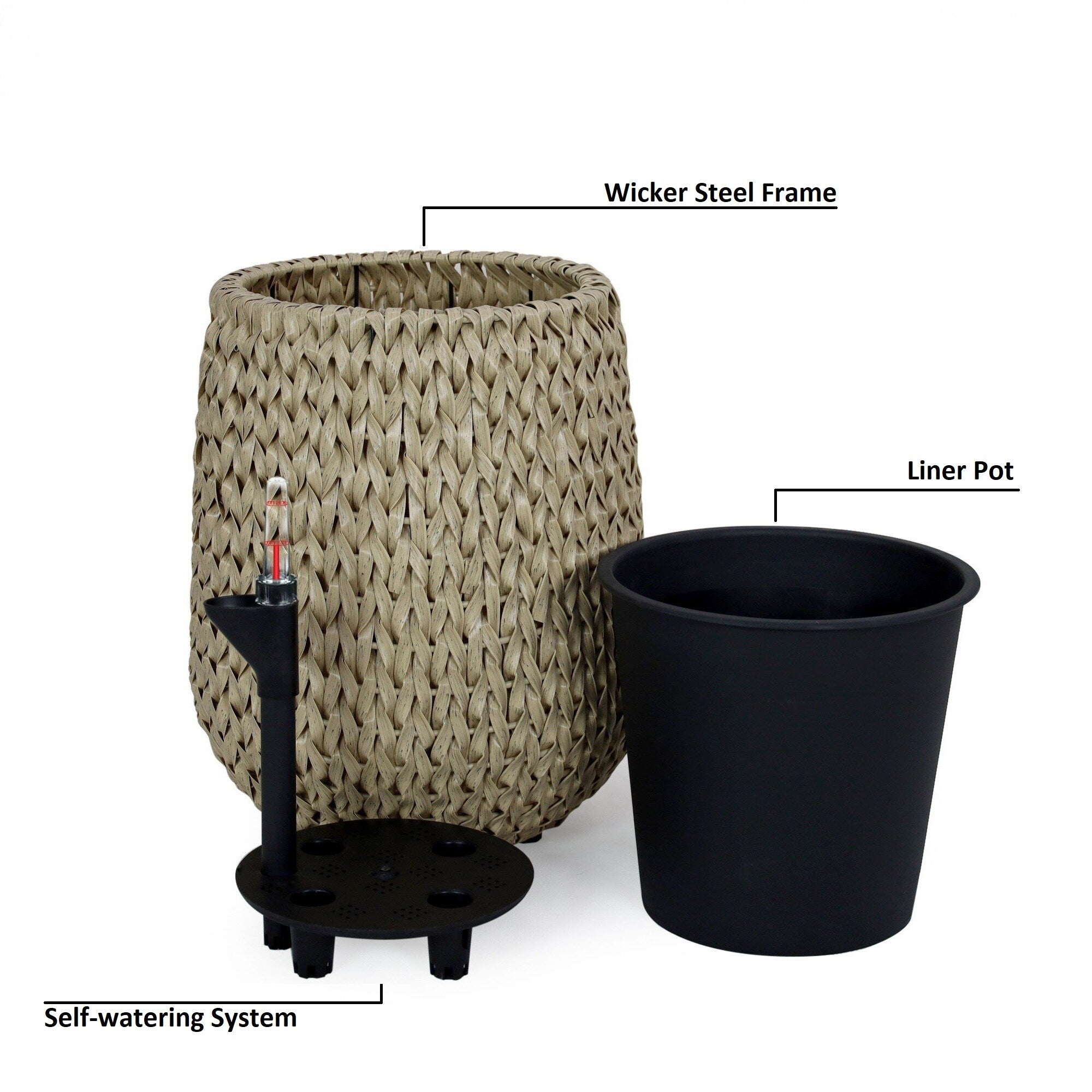 DTY Signature Self-watering Wicker Planter - Garden Decoration Pot