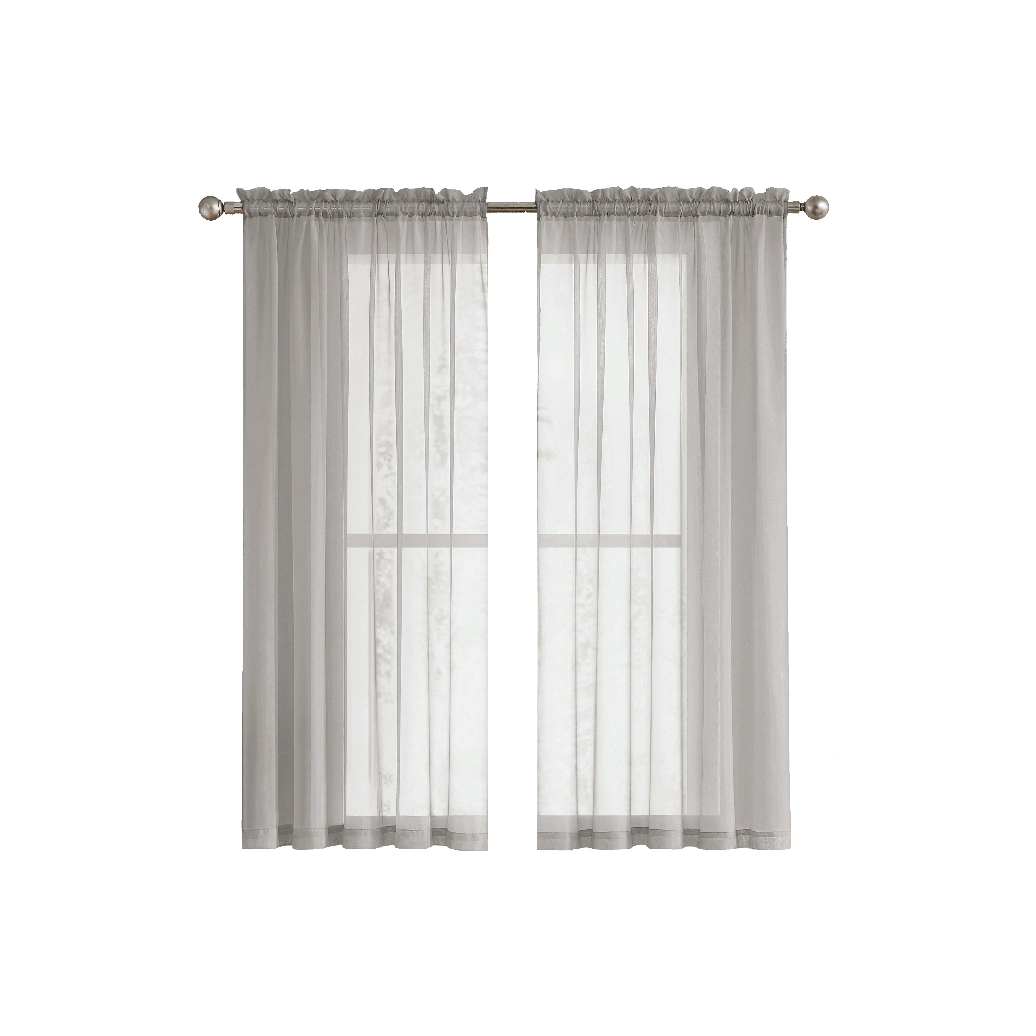 Window Elements Diamond Sheer Voile Extra Wide, 56 Inch Wide. Rod Pocket Curtain Panel