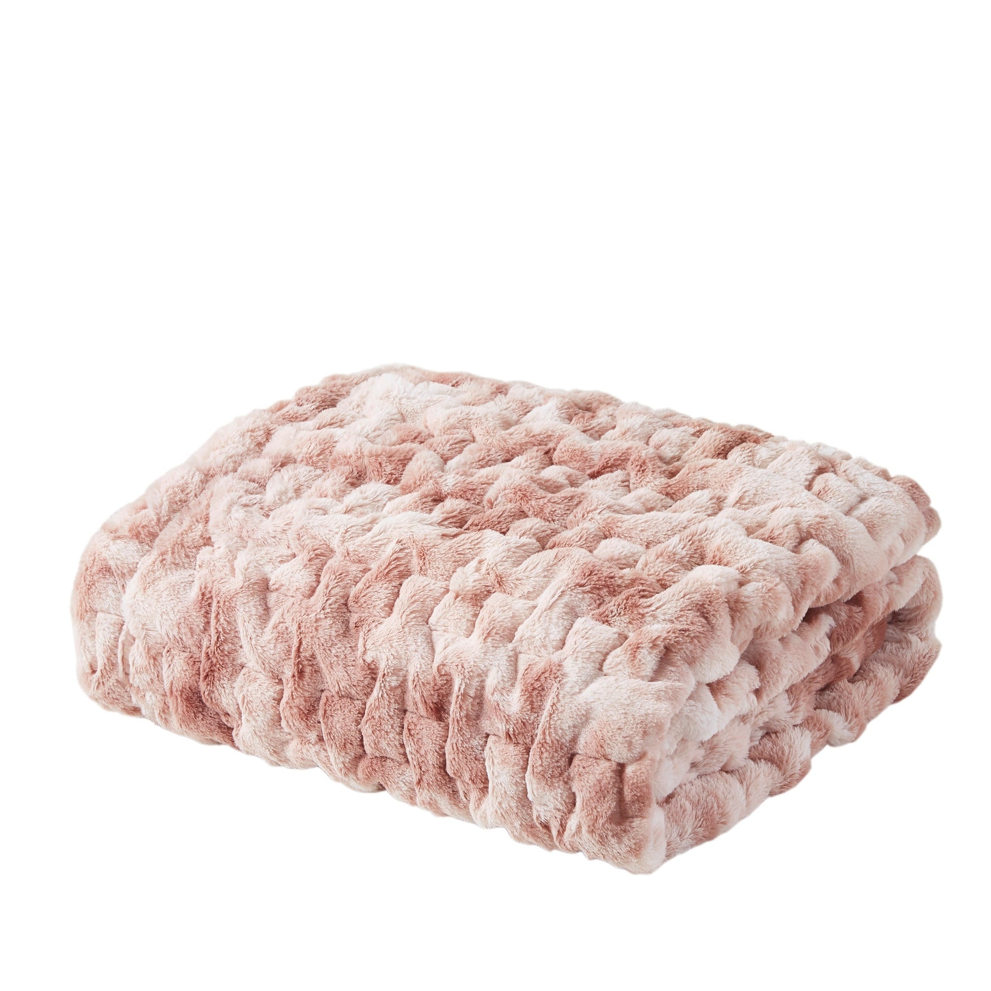 Madison Park Ruched Fur Throw