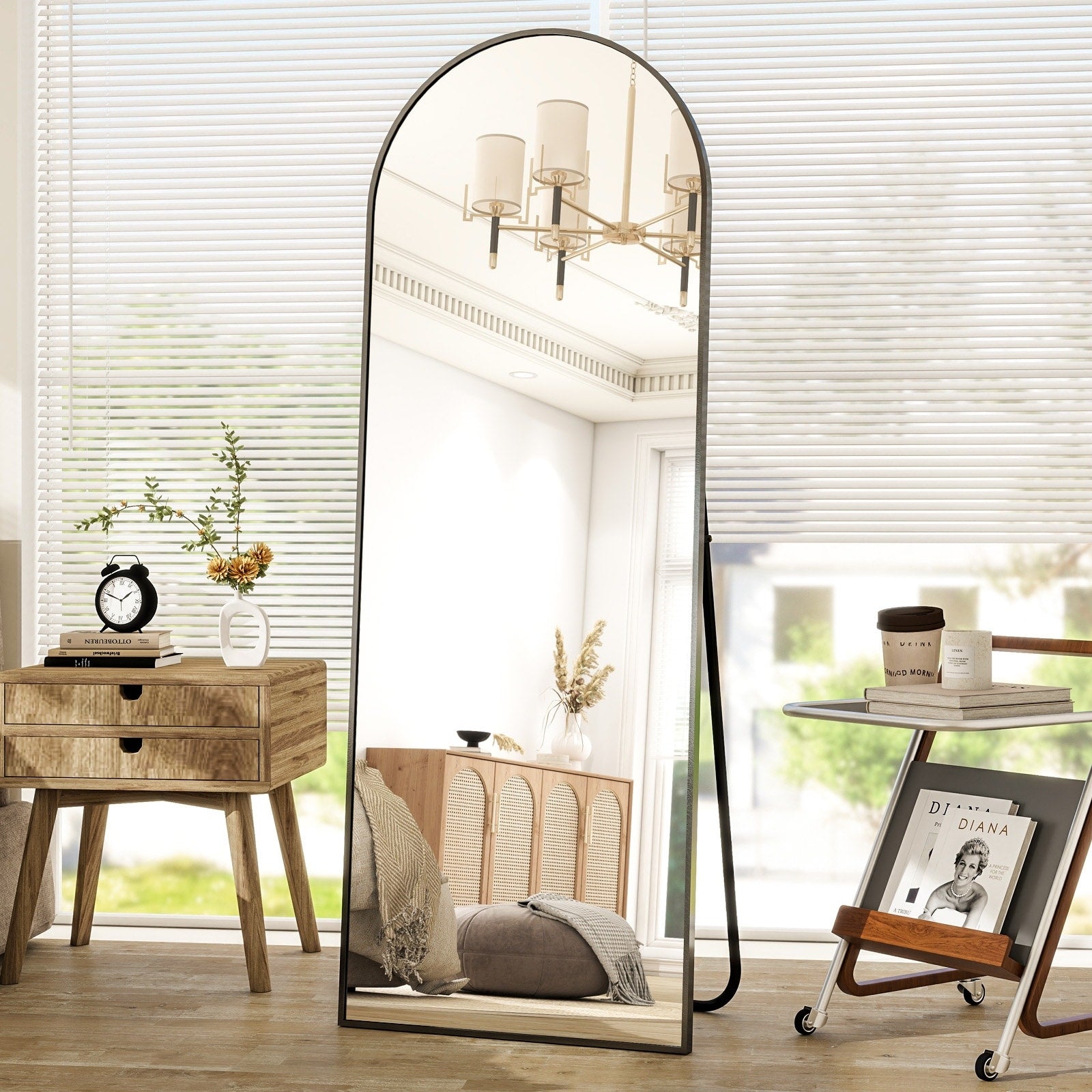 Metal Arch Full Length Mirror Floor Mirror Wall-Mounted