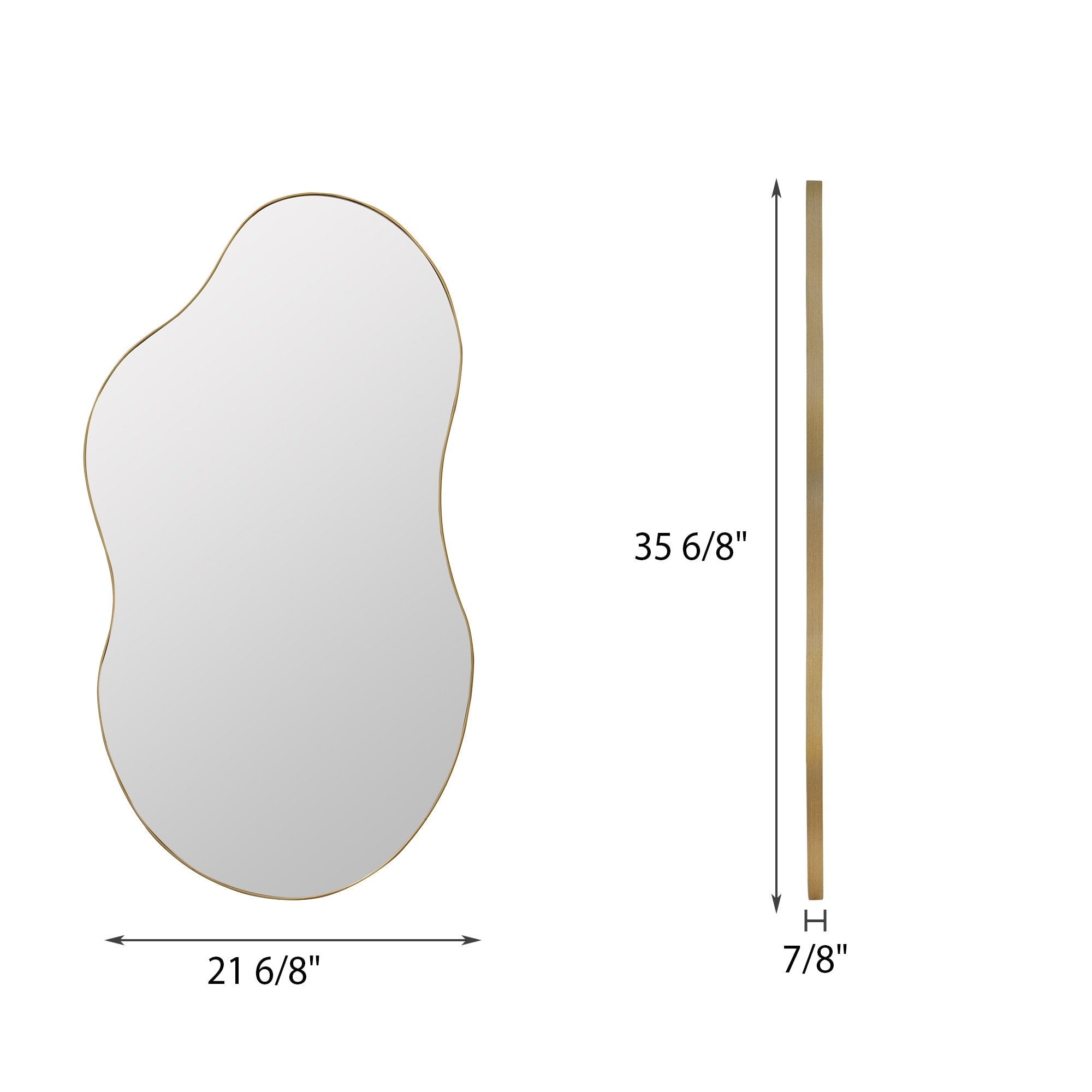 Asymmetrical Wavy Antique Accent Wall Mirror