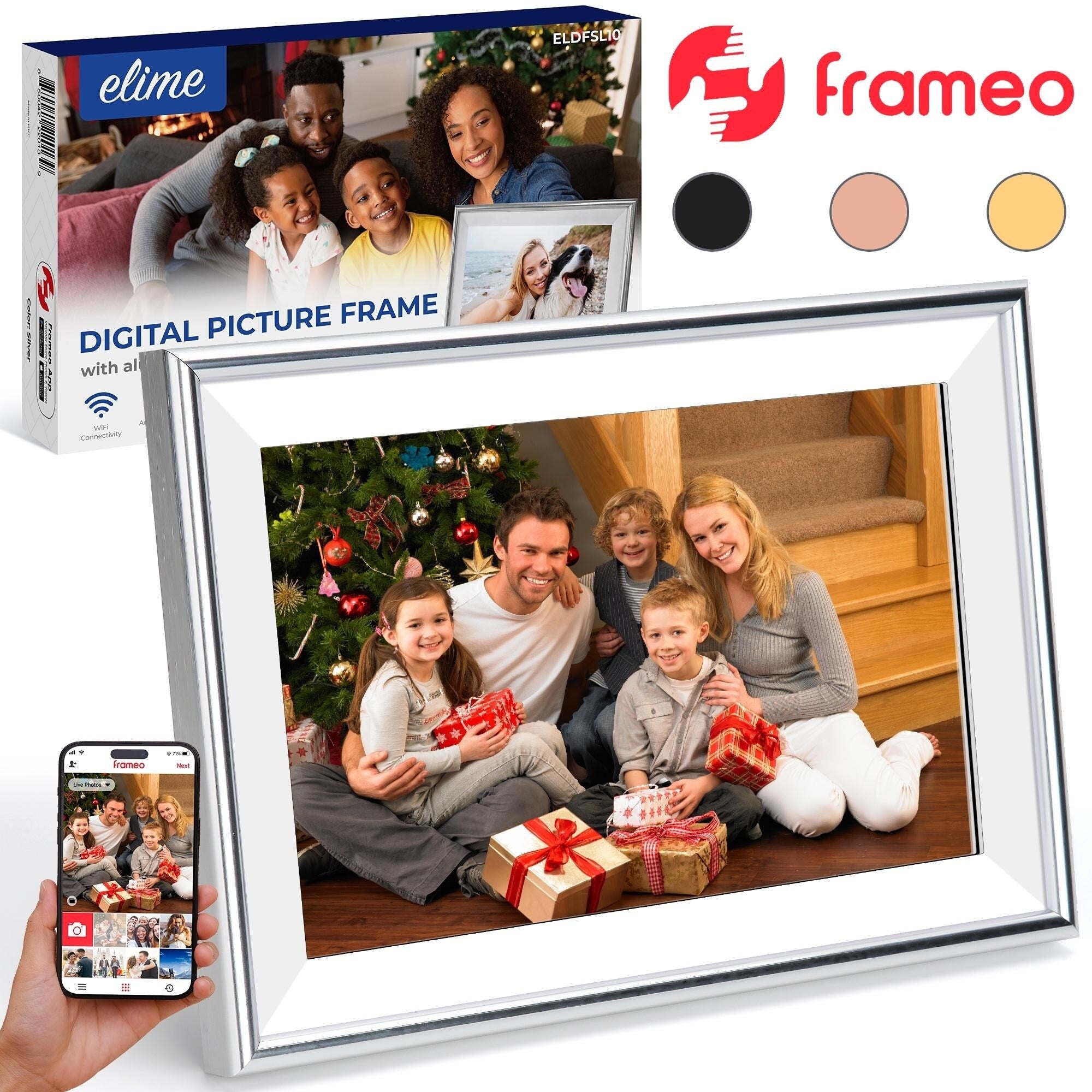 10.1 WiFi Frameo Digital Picture Photo Frame - Aluminum Frame