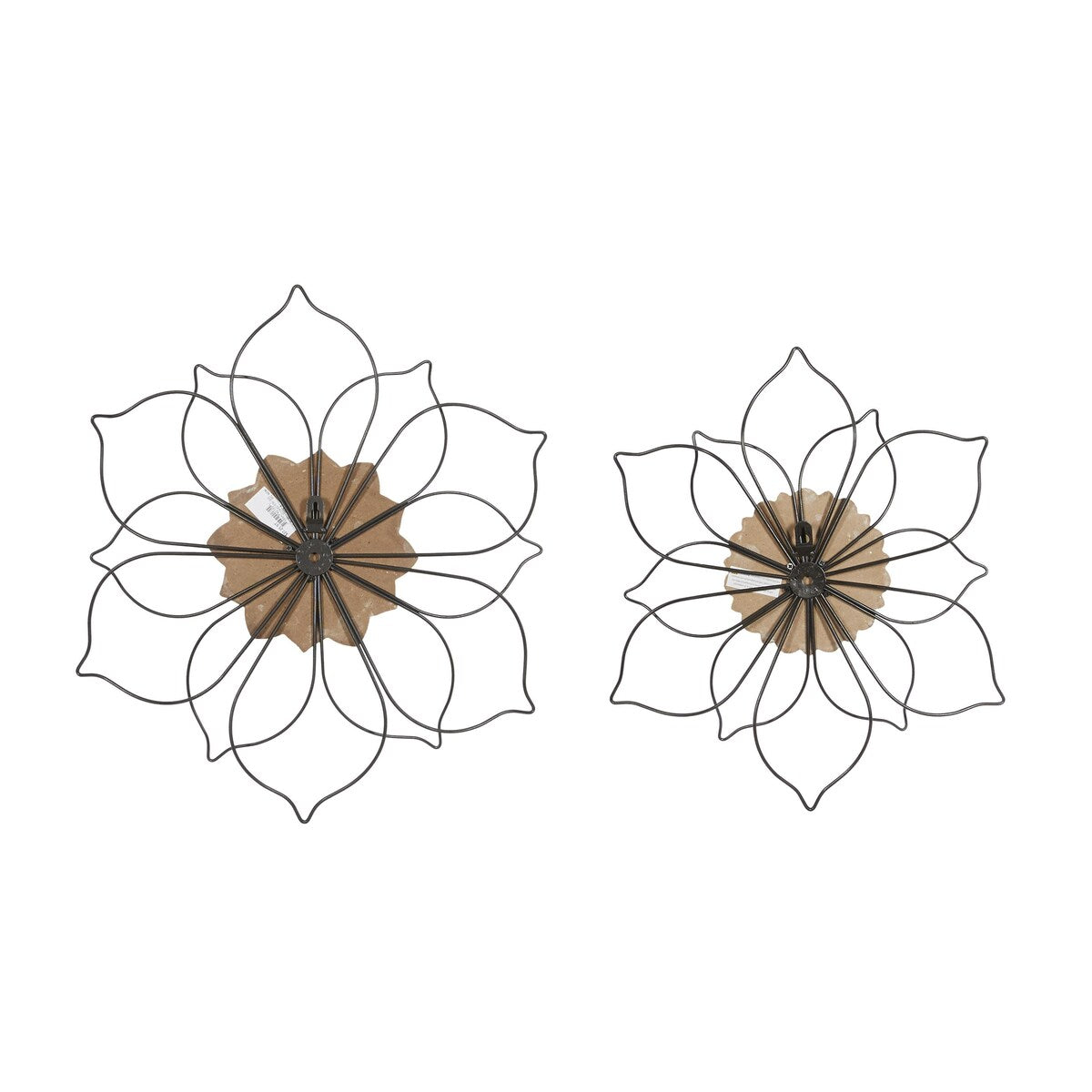 Metal Floral Home Wall Decor - Set of 2 Black - Roche River Decor