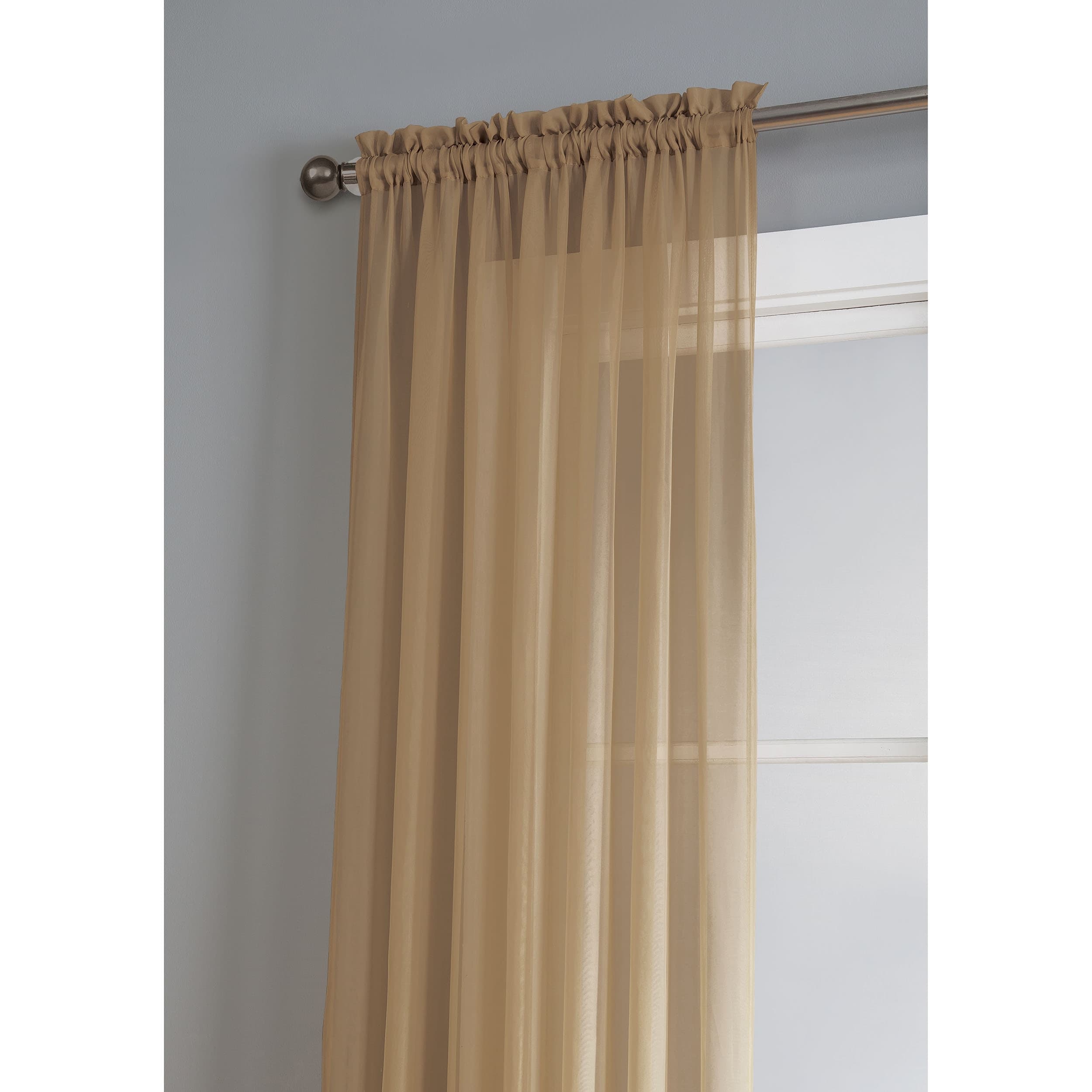 Window Elements Diamond Sheer Voile Extra Wide, 56 Inch Wide. Rod Pocket Curtain Panel