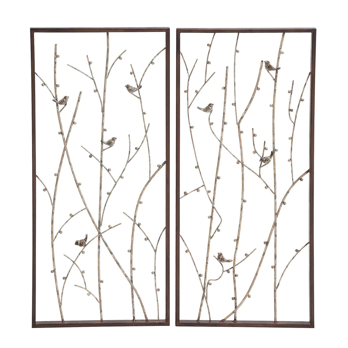 Metal Bird Home Wall Decor - Set of 2 Black - Roche River Decor