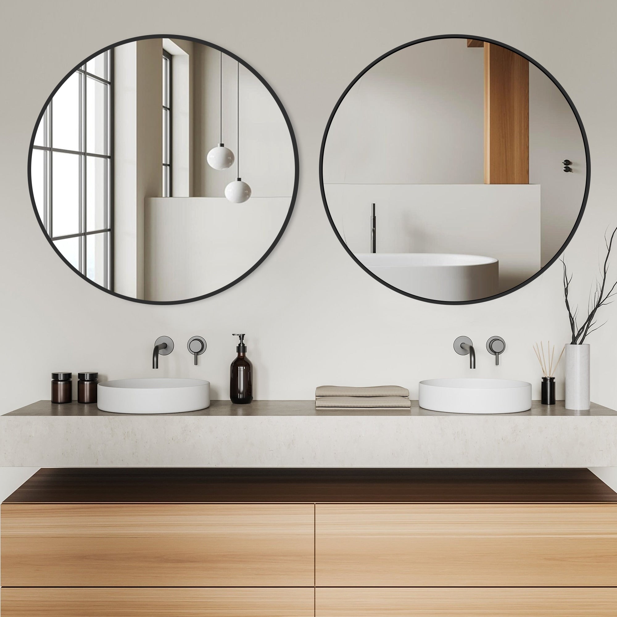 Modern Bathroom Wall Mounted Round Vanity Mirror