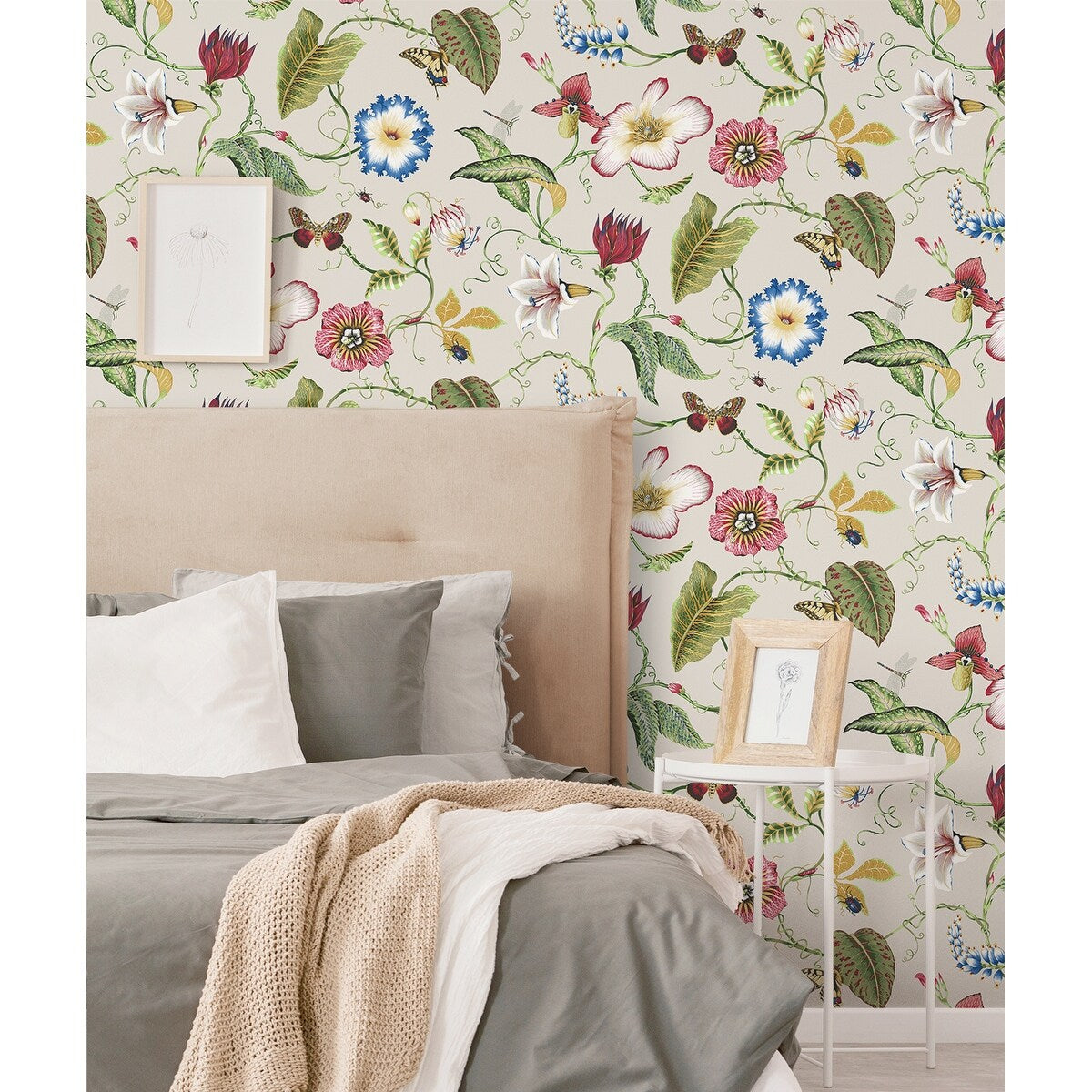 NextWall Summer Garden Floral Peel and Stick Wallpaper