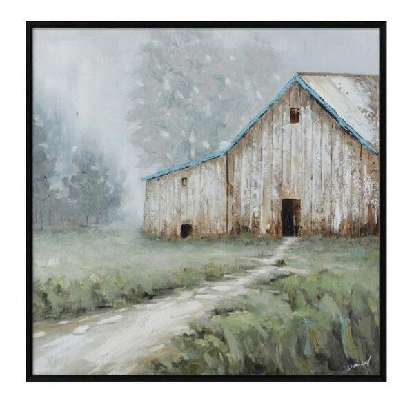 Barn Path Multicolor Vertical Canvas Art - Multi-color